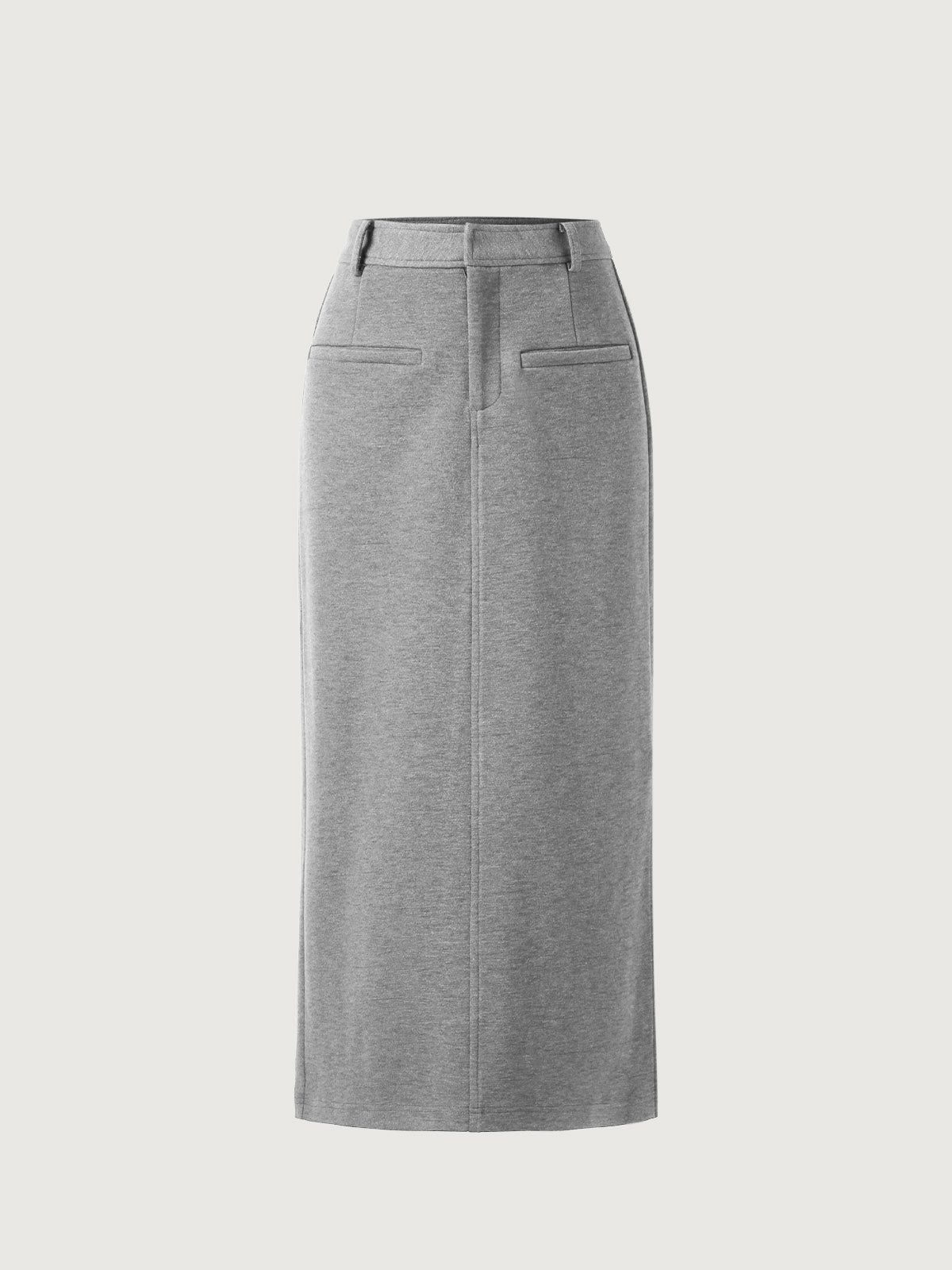 Cashmere-like Side Slit Midi Skirt sold by ogl move product image thumbnail 2