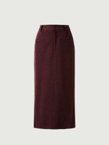 Cashmere-like Side Slit Midi Skirt sold by ogl move