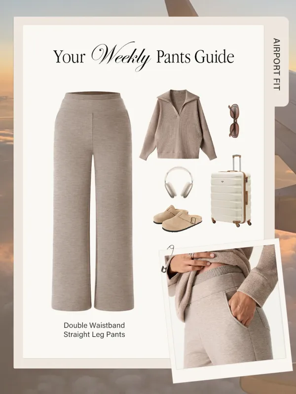 2Pcs Set V-Neck Batwing Sleeve Pullover & Double Waistband Straight Pants sold by OGLmove