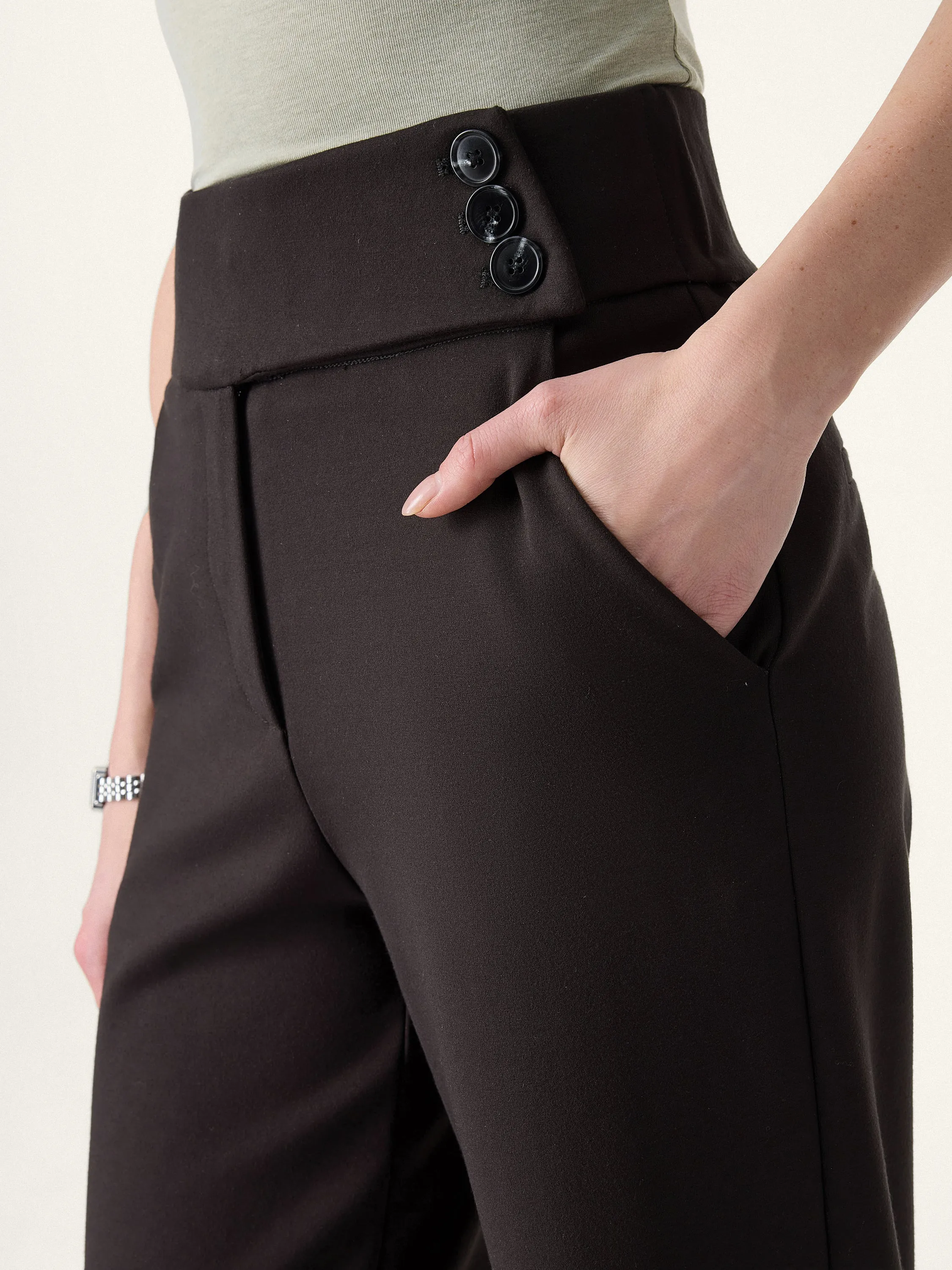 Stretchy High Rise Wide Leg Pants with Pockets sold by OGLmove product image thumbnail 4