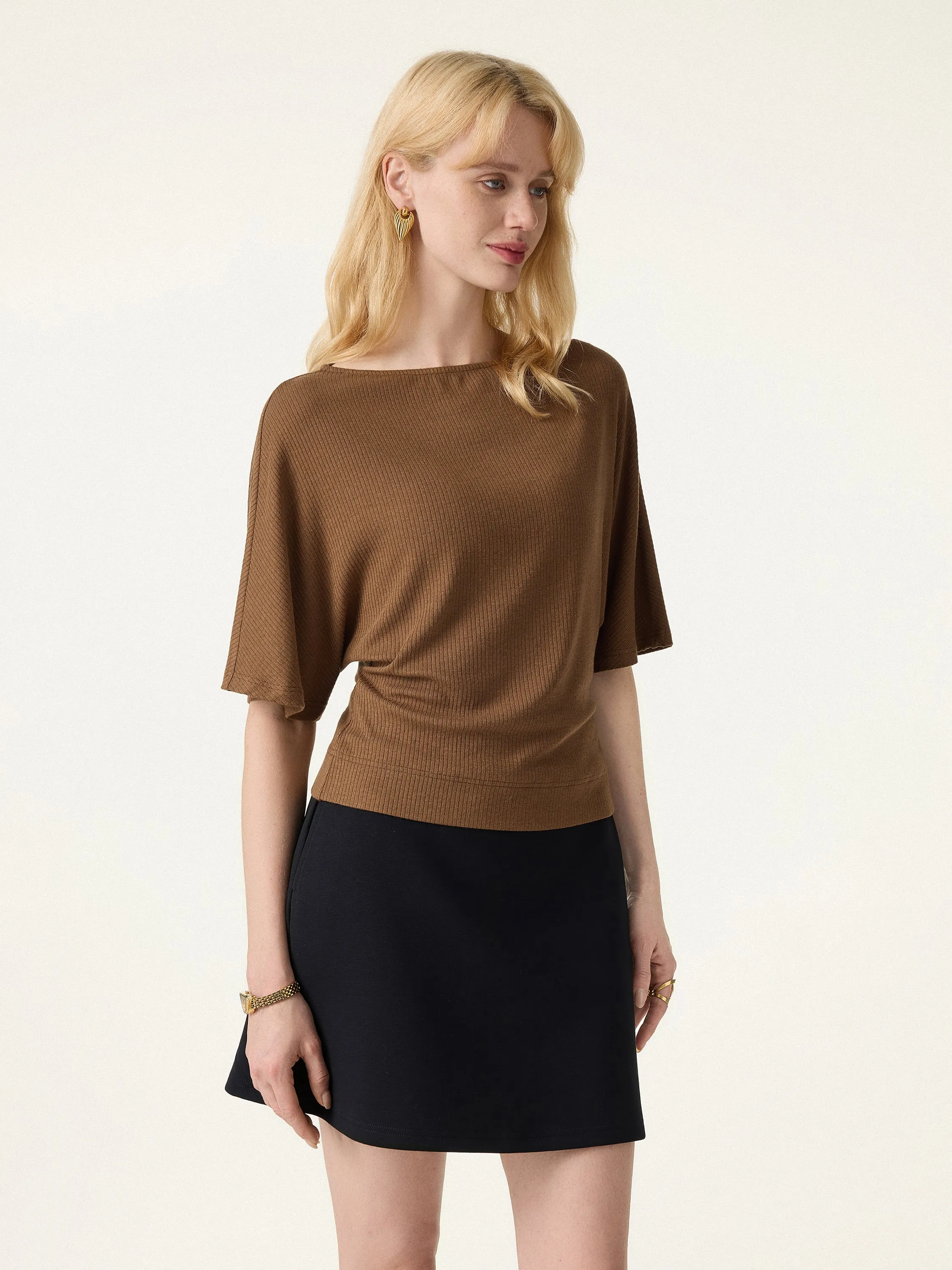 Soft Ribbed Boatneck Relaxed Top sold by OGLmove