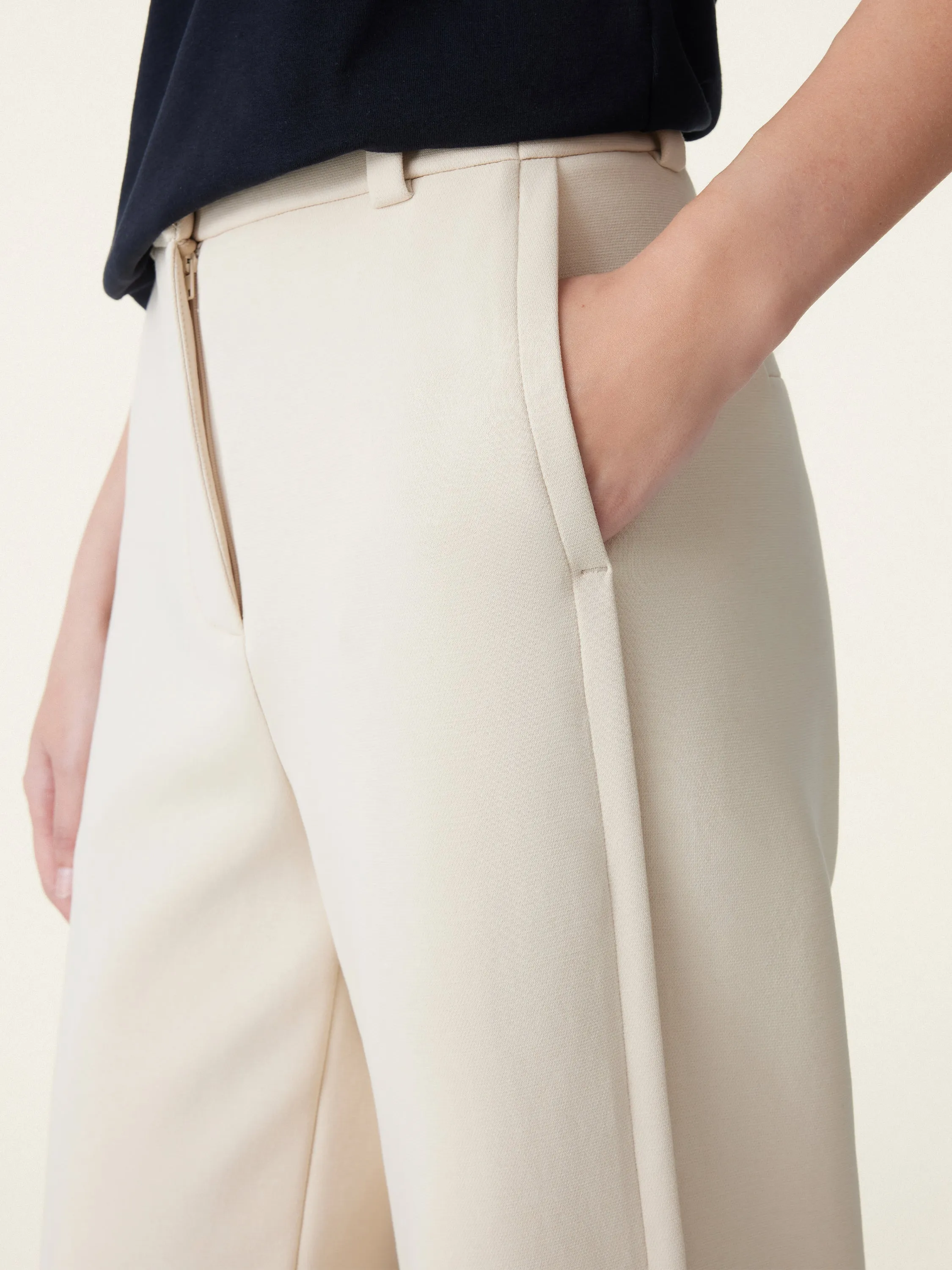 Stretchy Mid Rise Fly-Front Wide Leg Trousers sold by OGLmove product image thumbnail 5