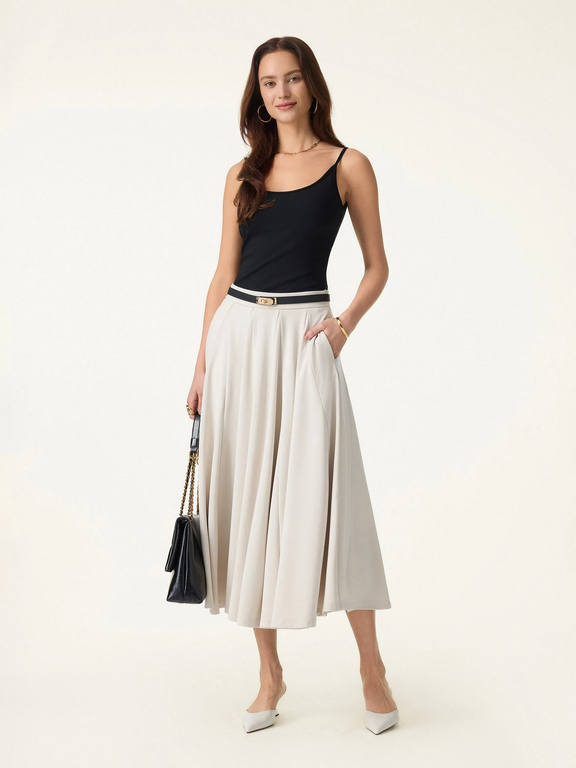 Lyocell Blend Volume Skirt with Pockets sold by OGLmove