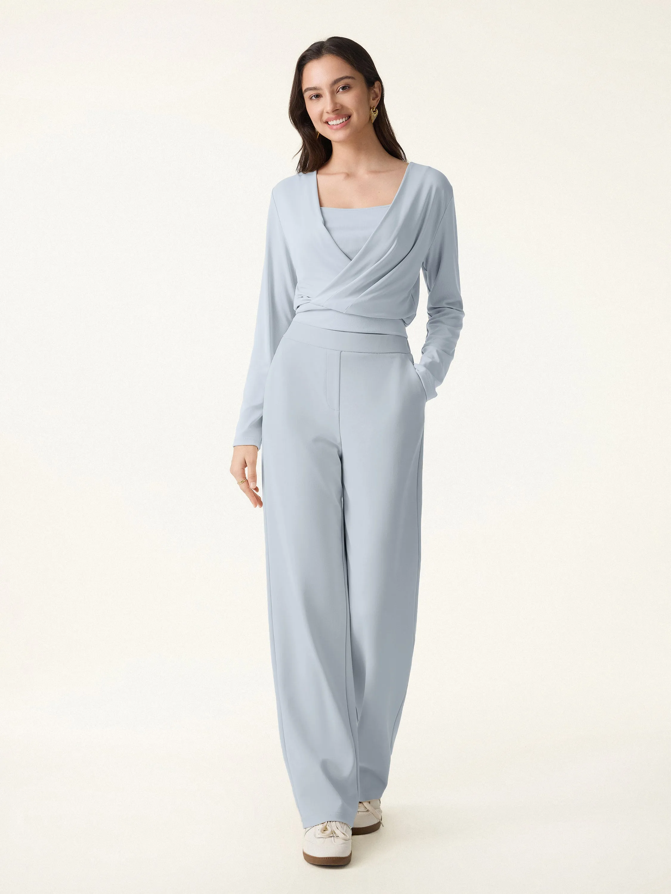 Sandwashed Modal 2-in-1 Wrap Bra Top sold by OGLmove product image thumbnail 2