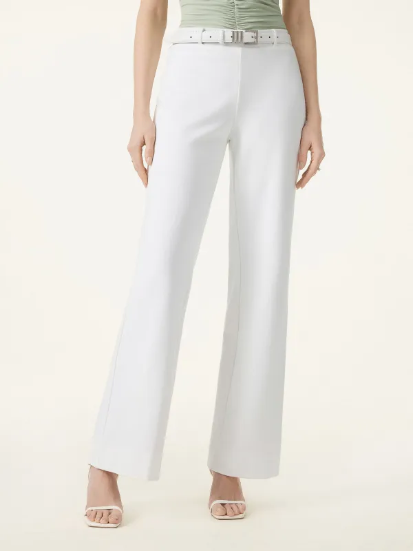 Not-See-Thru Drapey Mid Rise Wide Leg Pull-on Pants with Pockets sold by OGLmove
