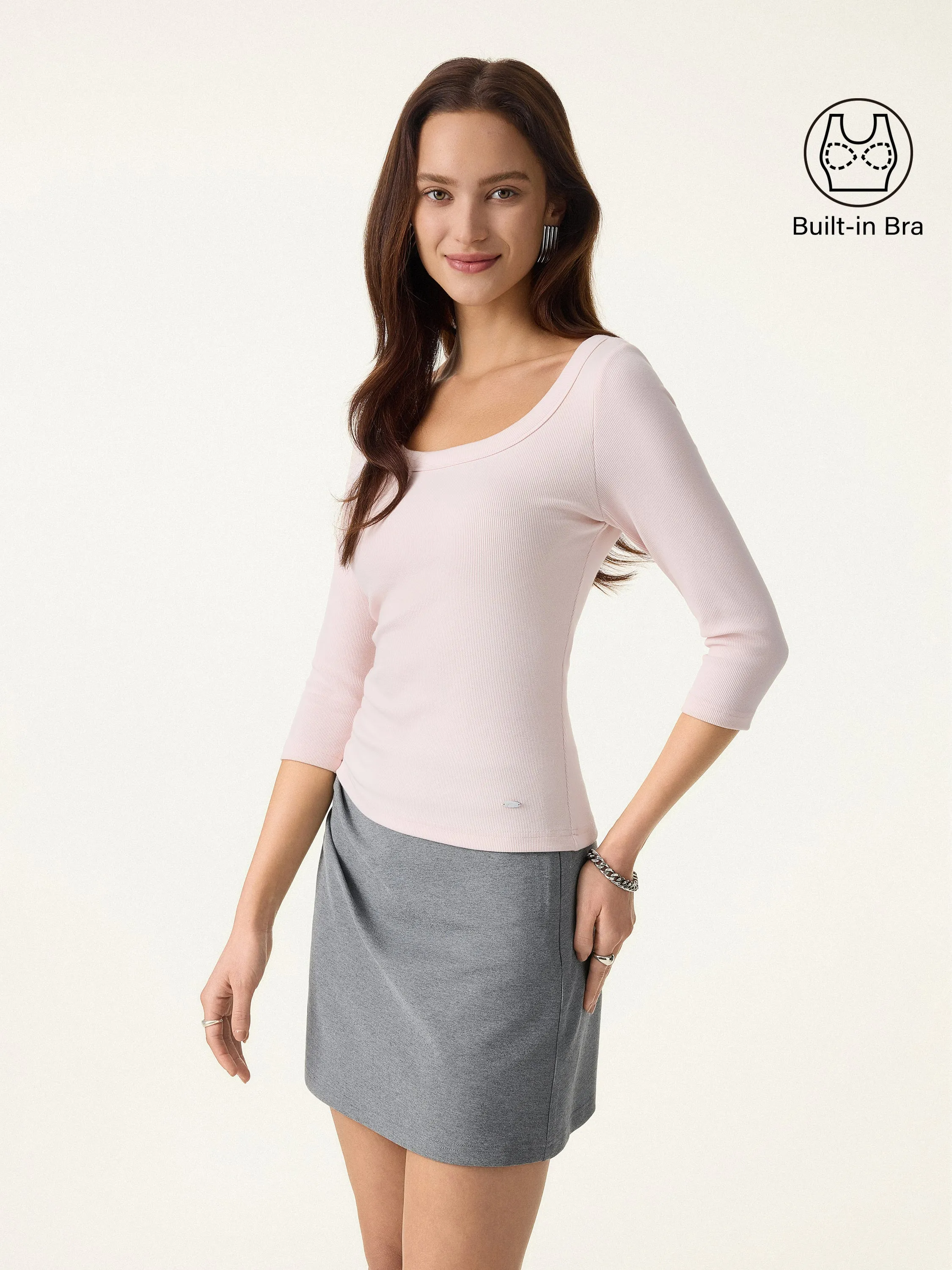 Plantive U-Neck 3/4 Sleeves Bra Top sold by OGLmove product image thumbnail 5