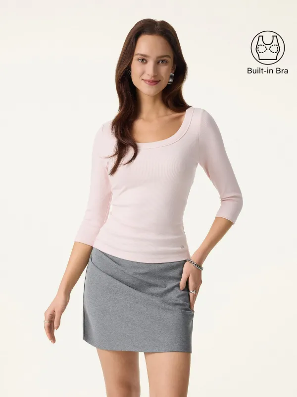 Plantive U-Neck 3/4 Sleeves Bra Top sold by OGLmove