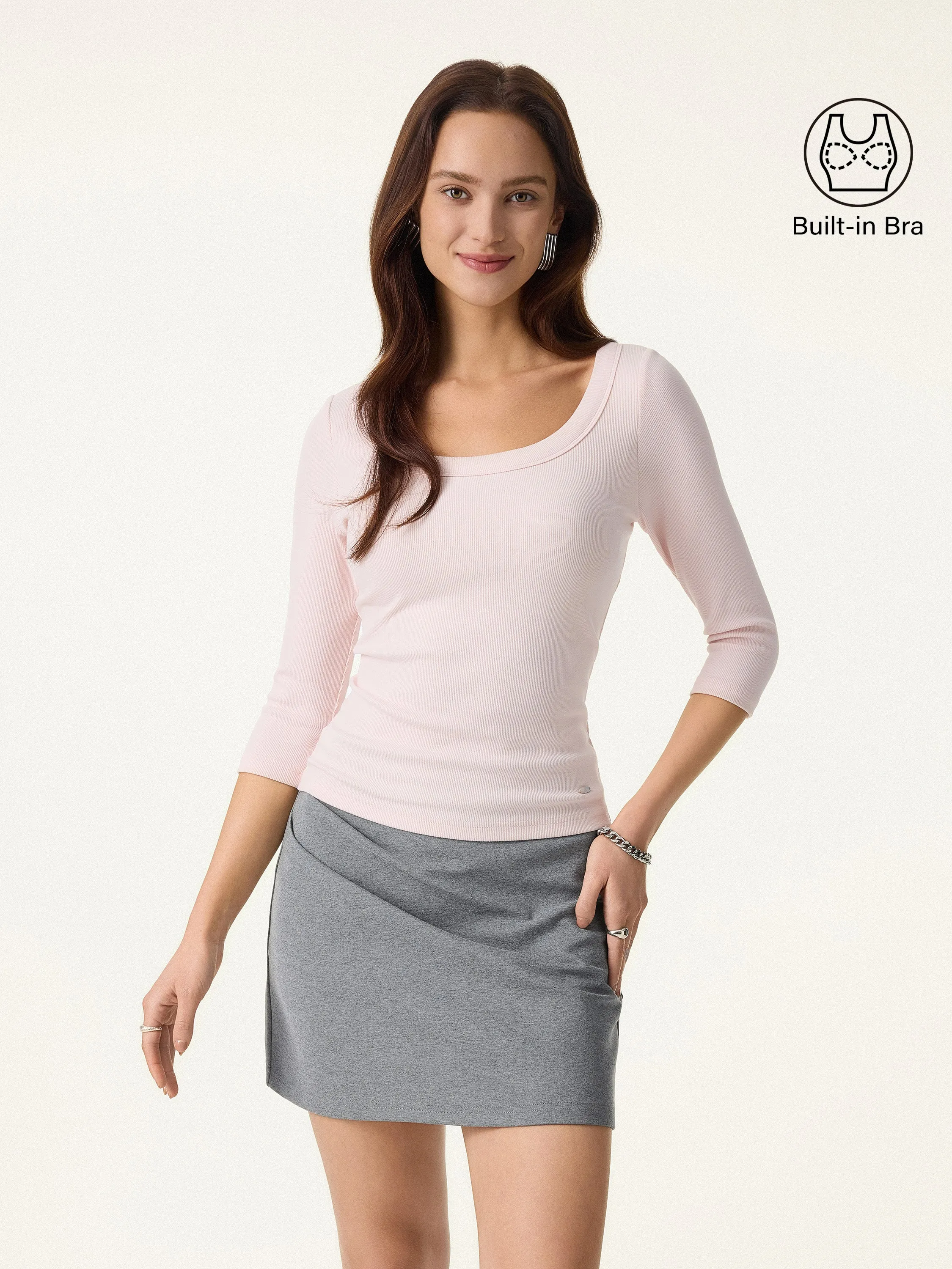 Plantive U-Neck 3/4 Sleeves Bra Top sold by OGLmove
