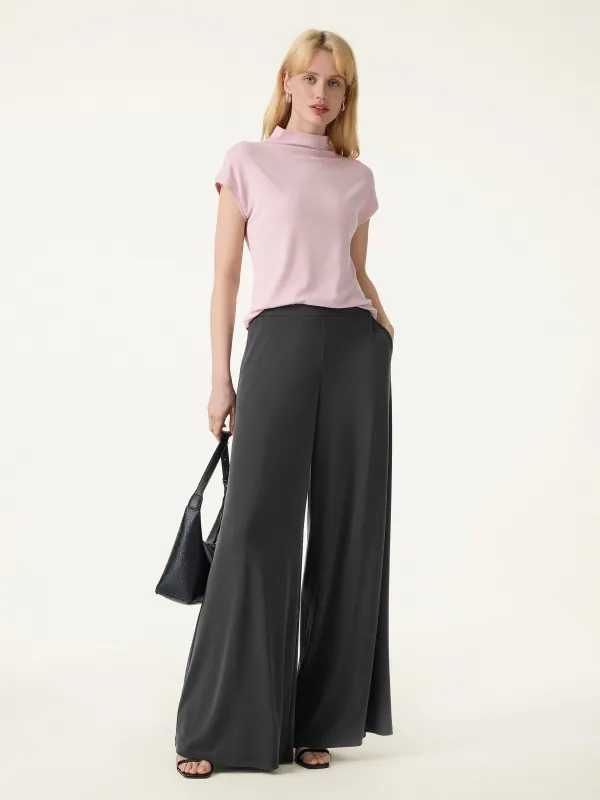 Sandwashed Modal Super Flowy Mid Rise Palazzo Pants with Pockets sold by OGLmove