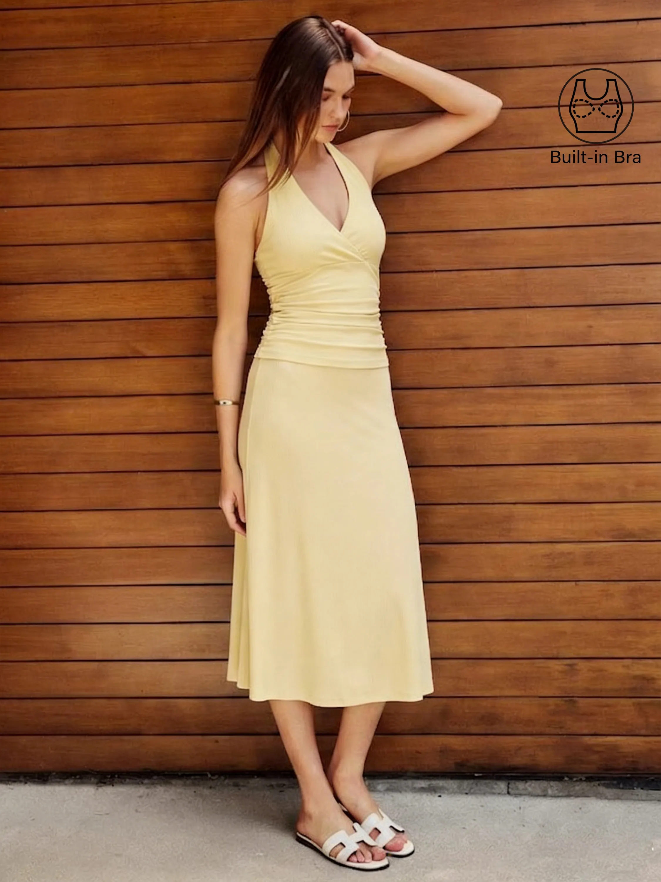 2Pcs Set Halter Neck Bra Tank & Pull-on Mermaid Midi Skirt sold by OGLmove product image thumbnail 2