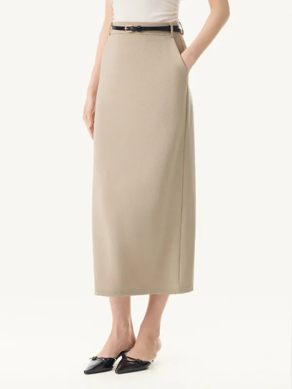 Stretch Lyocell Blend The 90s Midi Skirt with Pockets made by OGLmove