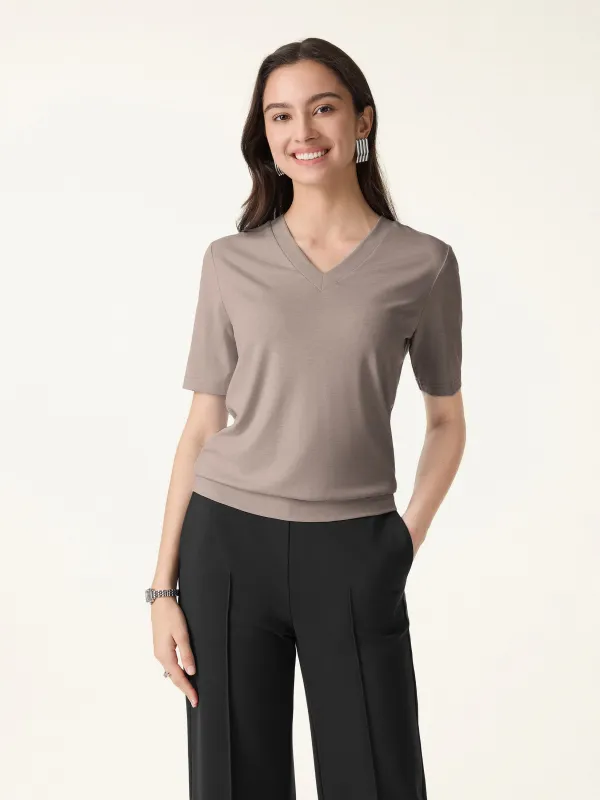 Modal Blend V-Neck Relaxed Summer Tee made by OGLmove