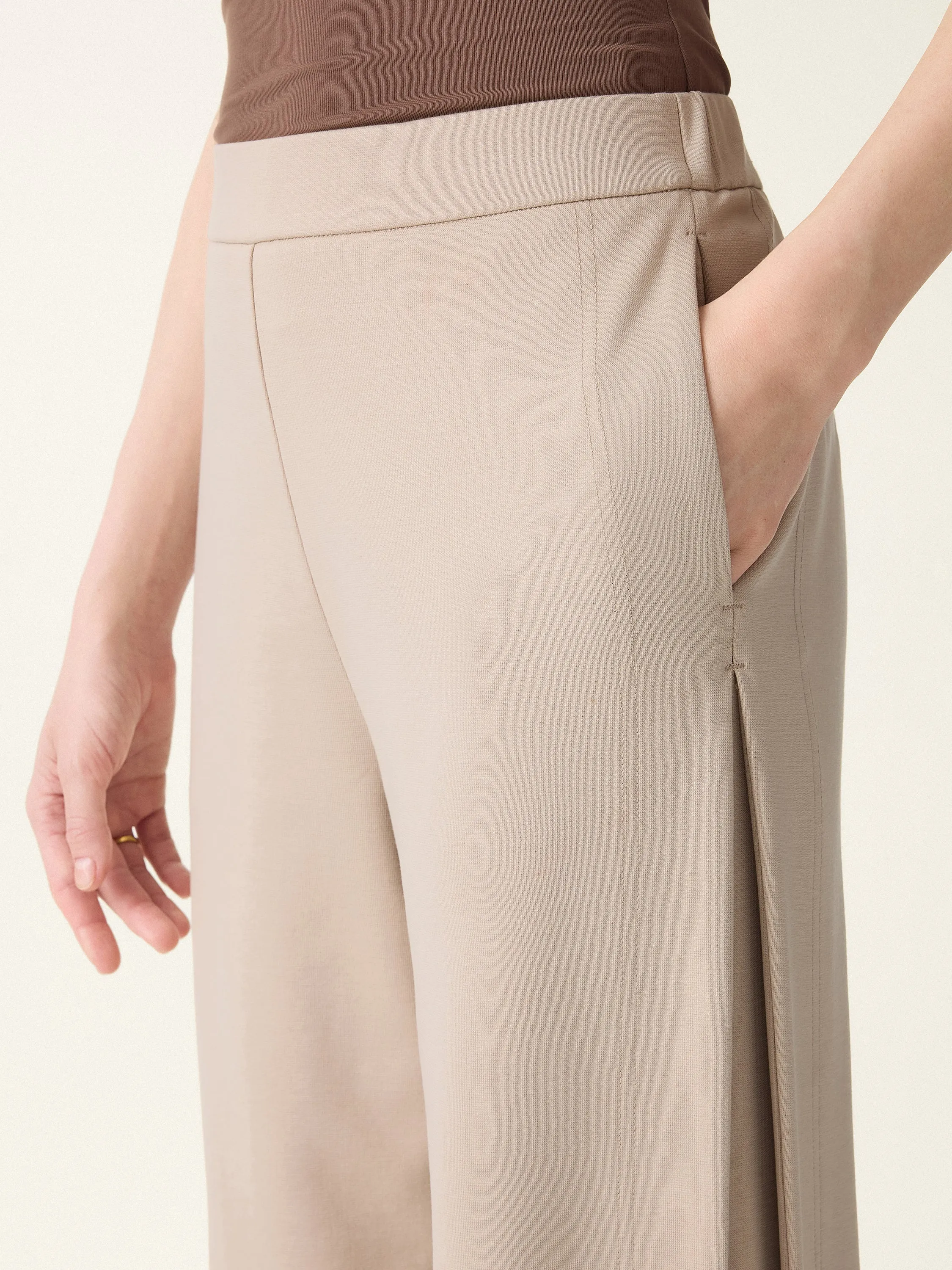 Drapey Mid Rise Wide Leg Pull-on Pants with Pockets sold by OGLmove product image thumbnail 4
