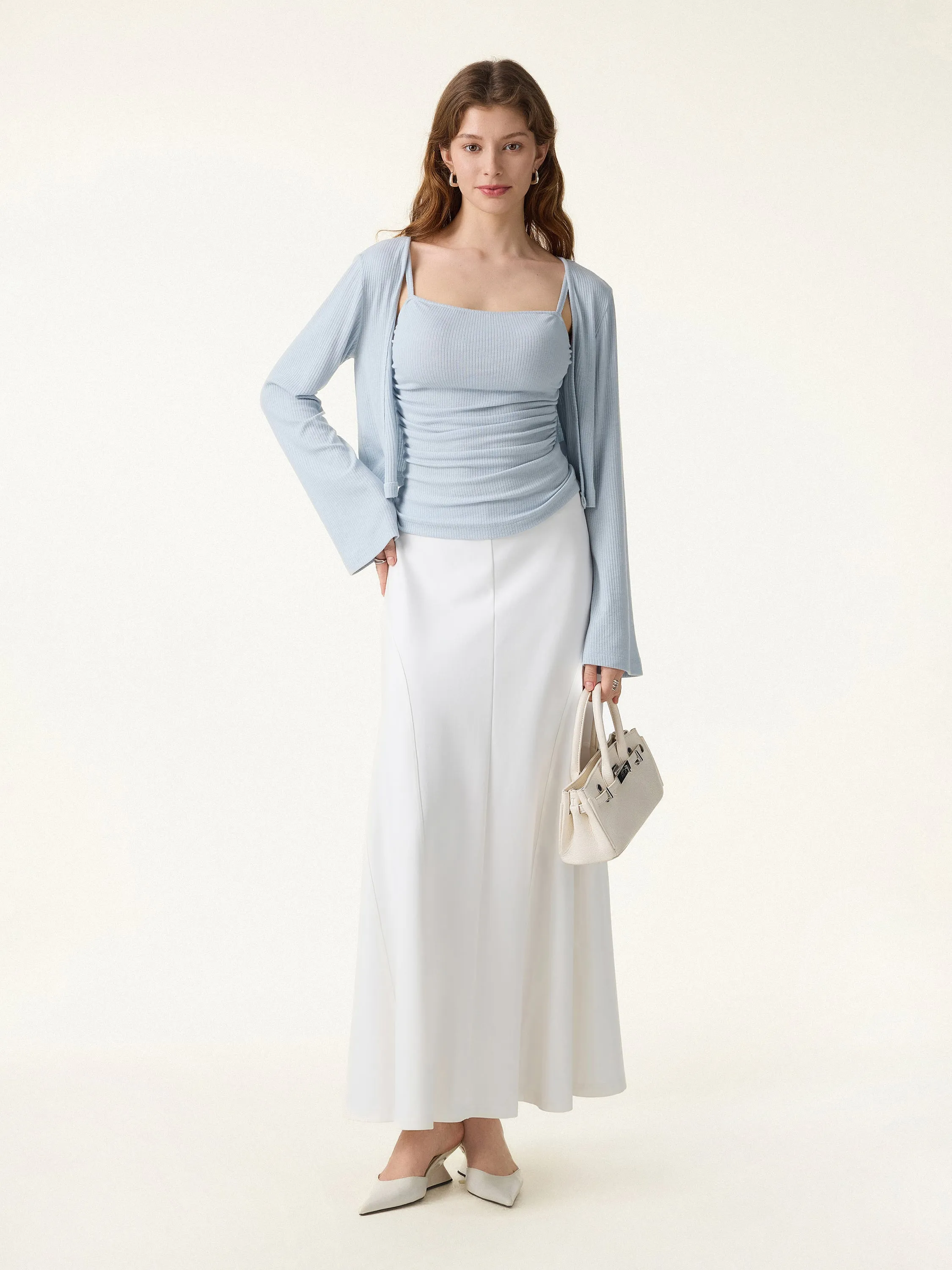 Wrinkle-Resistant A-Line Flared Maxi Skirt sold by OGLmove product image thumbnail 2