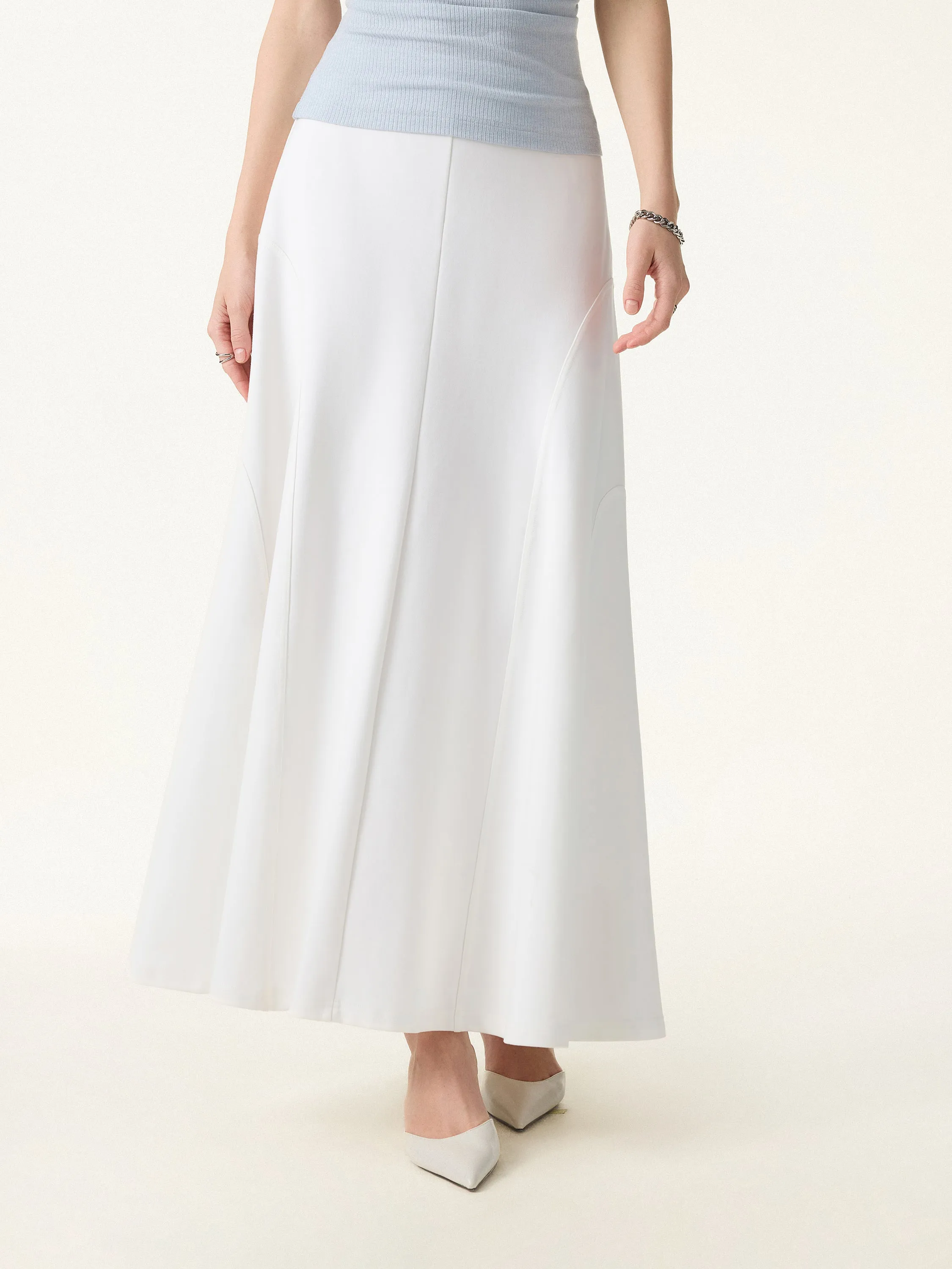 Wrinkle-Resistant A-Line Flared Maxi Skirt sold by OGLmove product image thumbnail 5