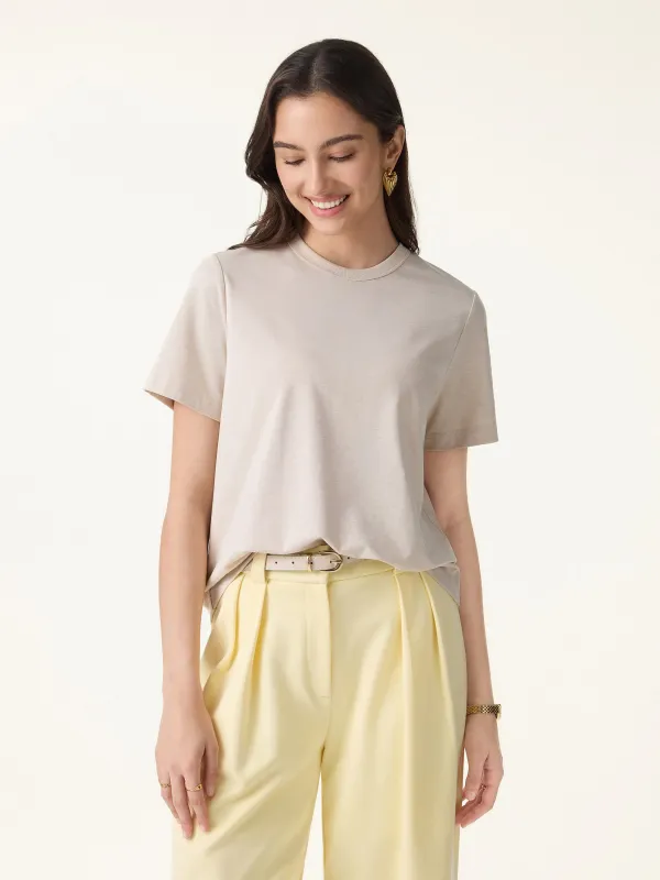 Modal Cotton Crew Neck Relaxed Summer Tee made by OGLmove