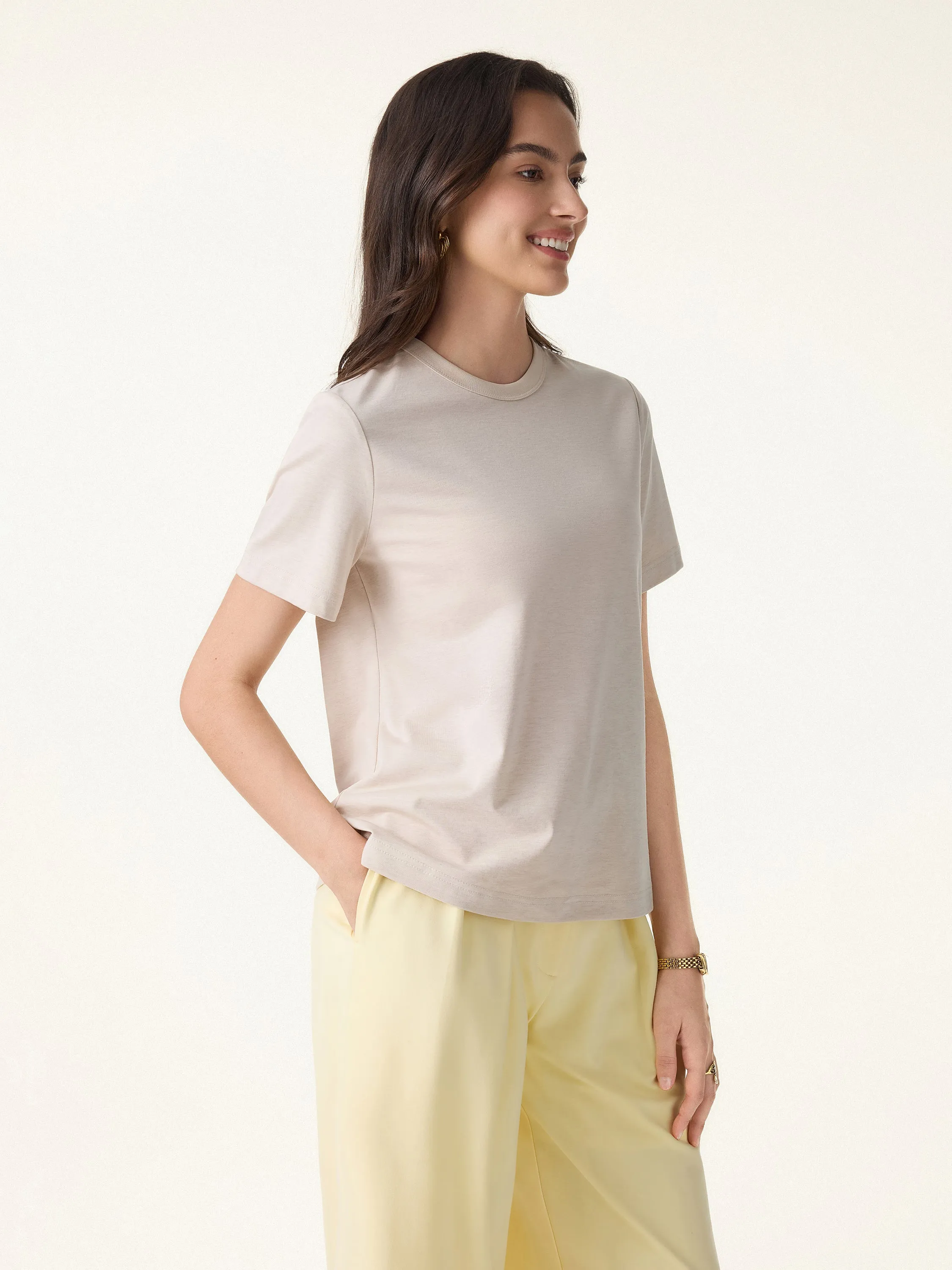 Modal Cotton Crew Neck Relaxed Summer Tee sold by OGLmove product image thumbnail 4