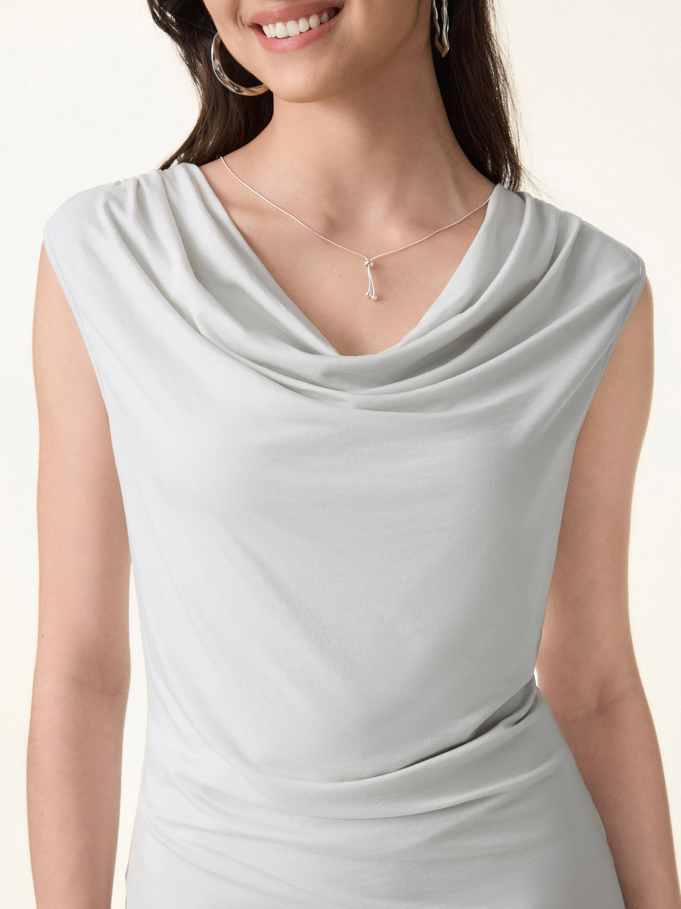 UltraSoft Matte Smooth Cowl Neck Long Tank sold by OGLmove product image thumbnail 4