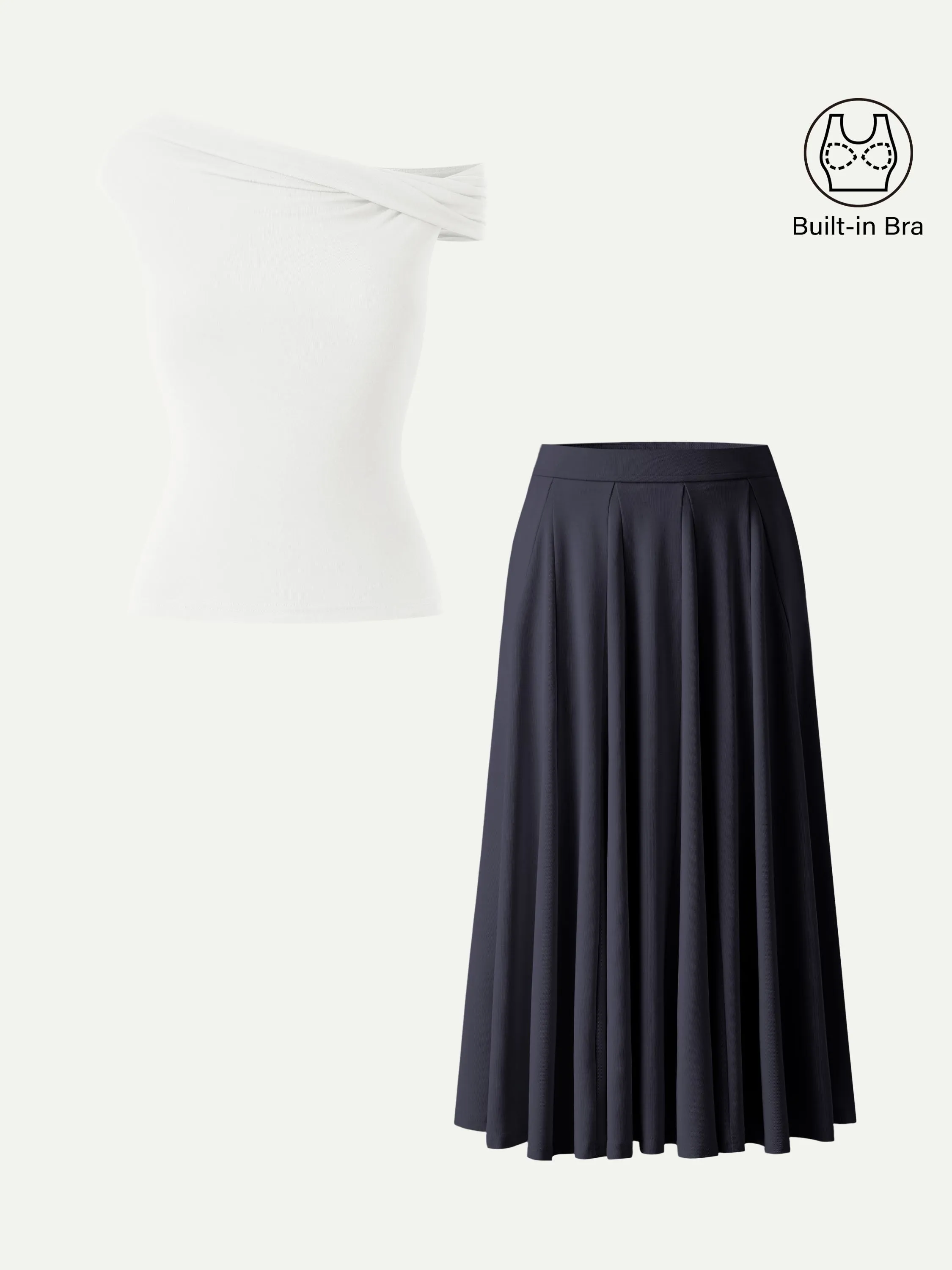 2Pcs Set Multi-wear Bra Top & Volume Skirt with Pockets sold by OGLmove product image thumbnail 4