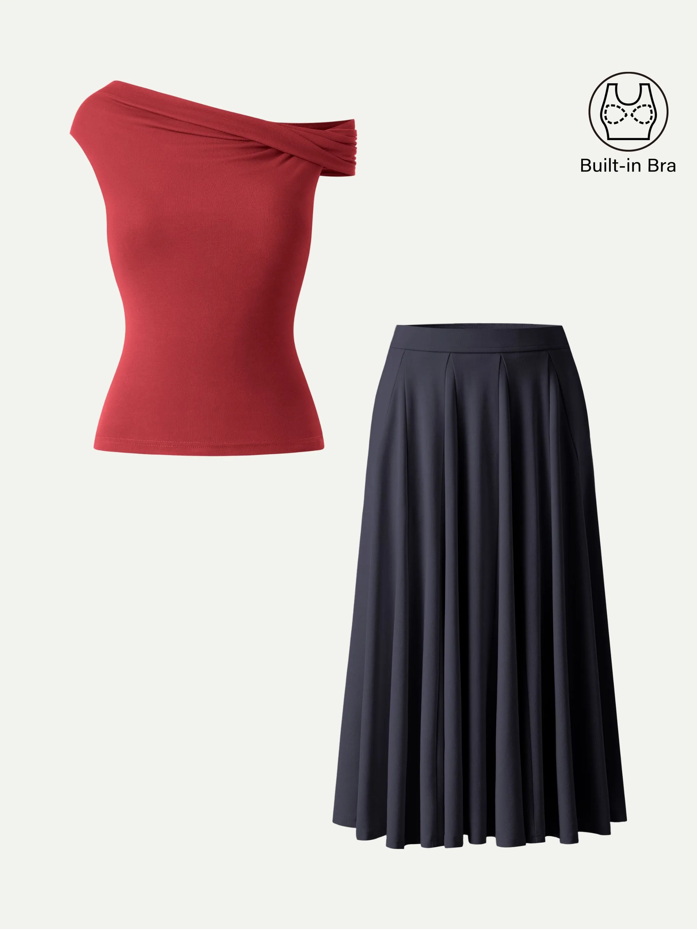 2Pcs Set Multi-wear Bra Top & Volume Skirt with Pockets sold by OGLmove product image thumbnail 5