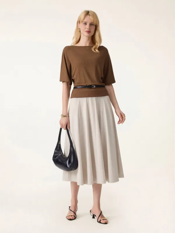 2Pcs Set Boatneck Top & Volume Skirt with Pockets made by OGLmove