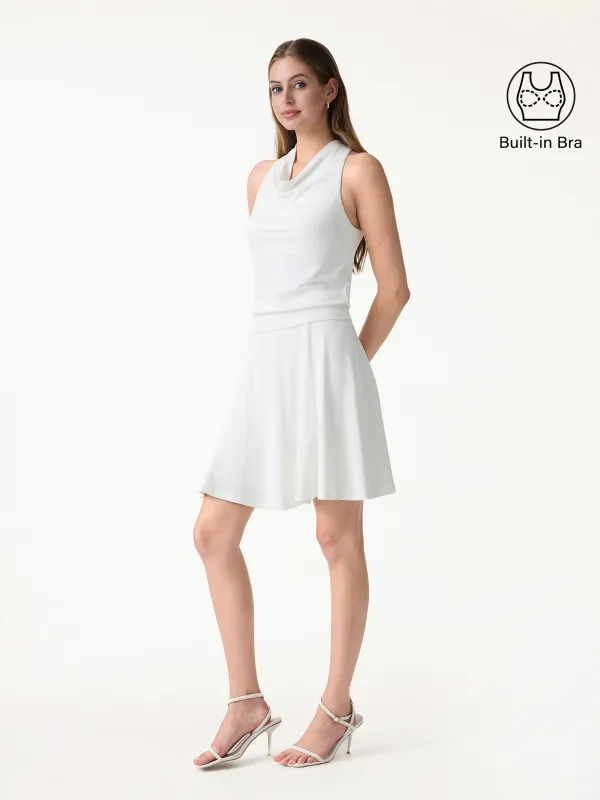 2Pcs Set SkinKiss Halter Cowl Neck Bra Top & Circle Flared Mini Skirt made by OGLmove