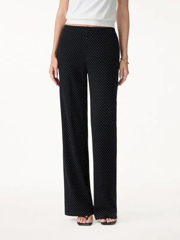 Stretch Cotton Polka Dot Wide Leg Pull-On Pant with Pockets Limited Edition made by OGLmove