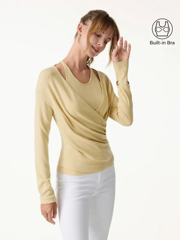 Summer Two-Piece Set Cami with Surplice Ruched Top made by OGLmove