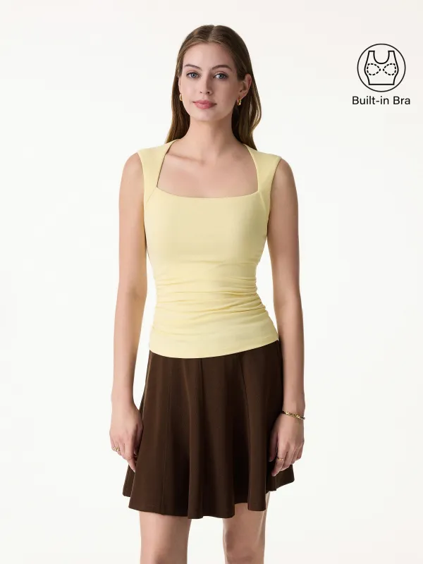 SkinKiss Angular Square Neck Ruched Bra Top made by OGLmove