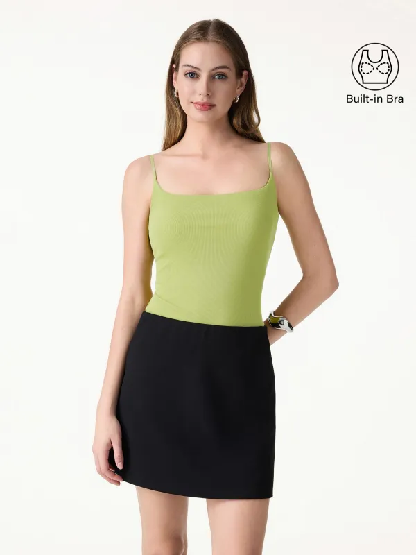 Sweat-Wicking Square Neck Stretchy Spaghetti Bra Tank made by OGLmove