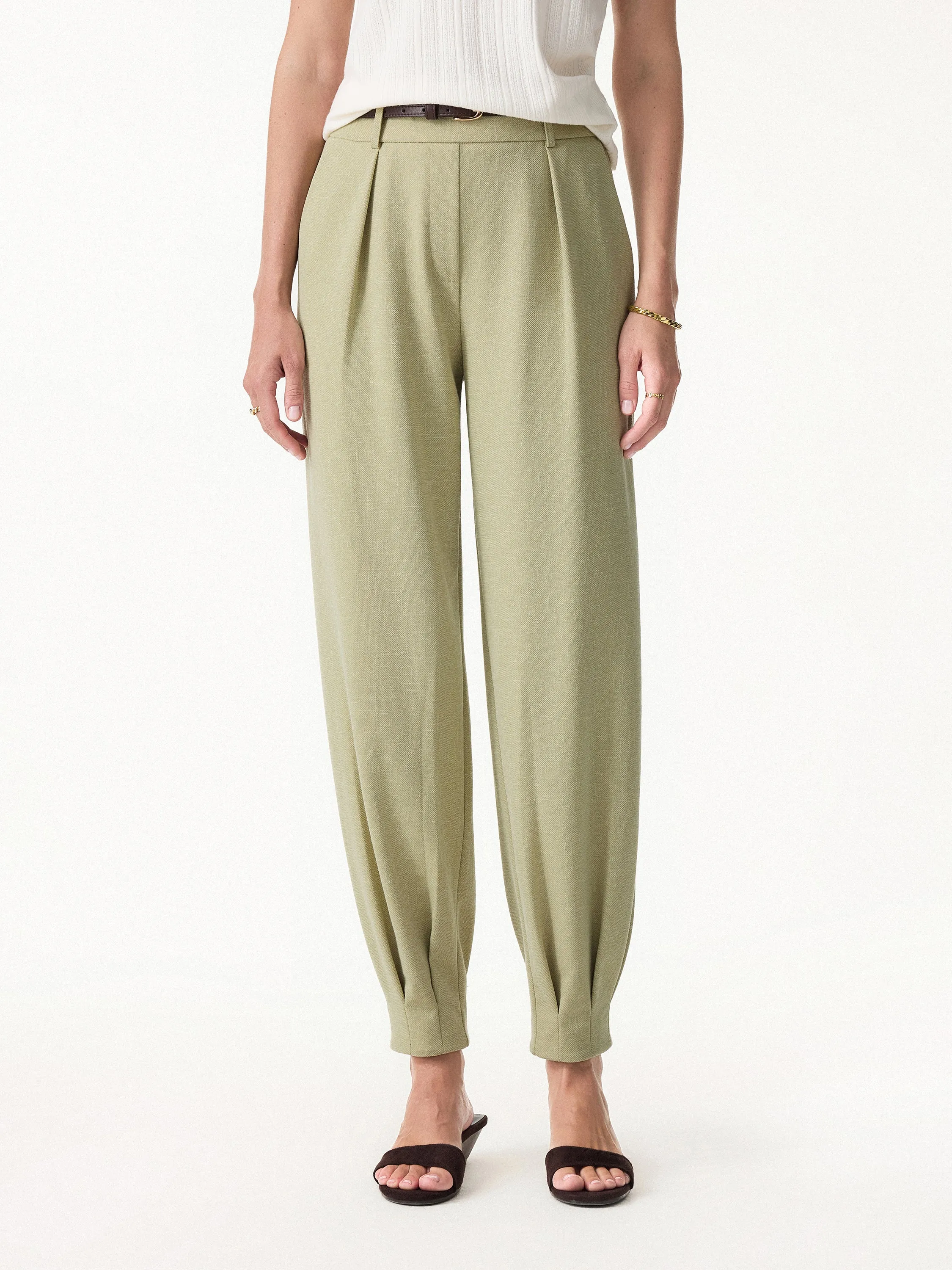 Stretch Linen-Like Wrinkle-Reisistant Tapered Pants sold by OGLmove product image thumbnail 5