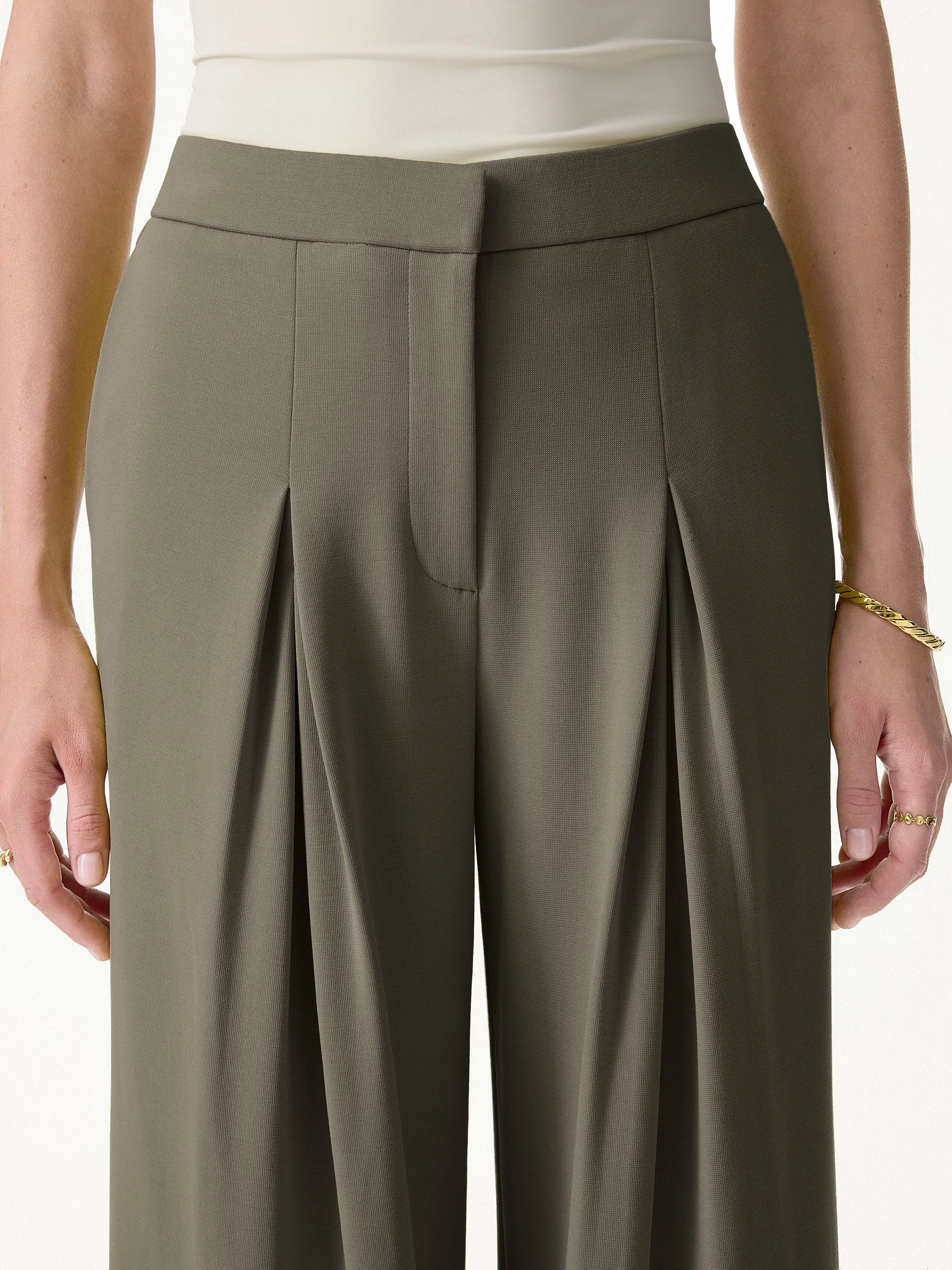 Modal Blend Drapey High Rise Wide Leg Pants sold by OGLmove product image thumbnail 5