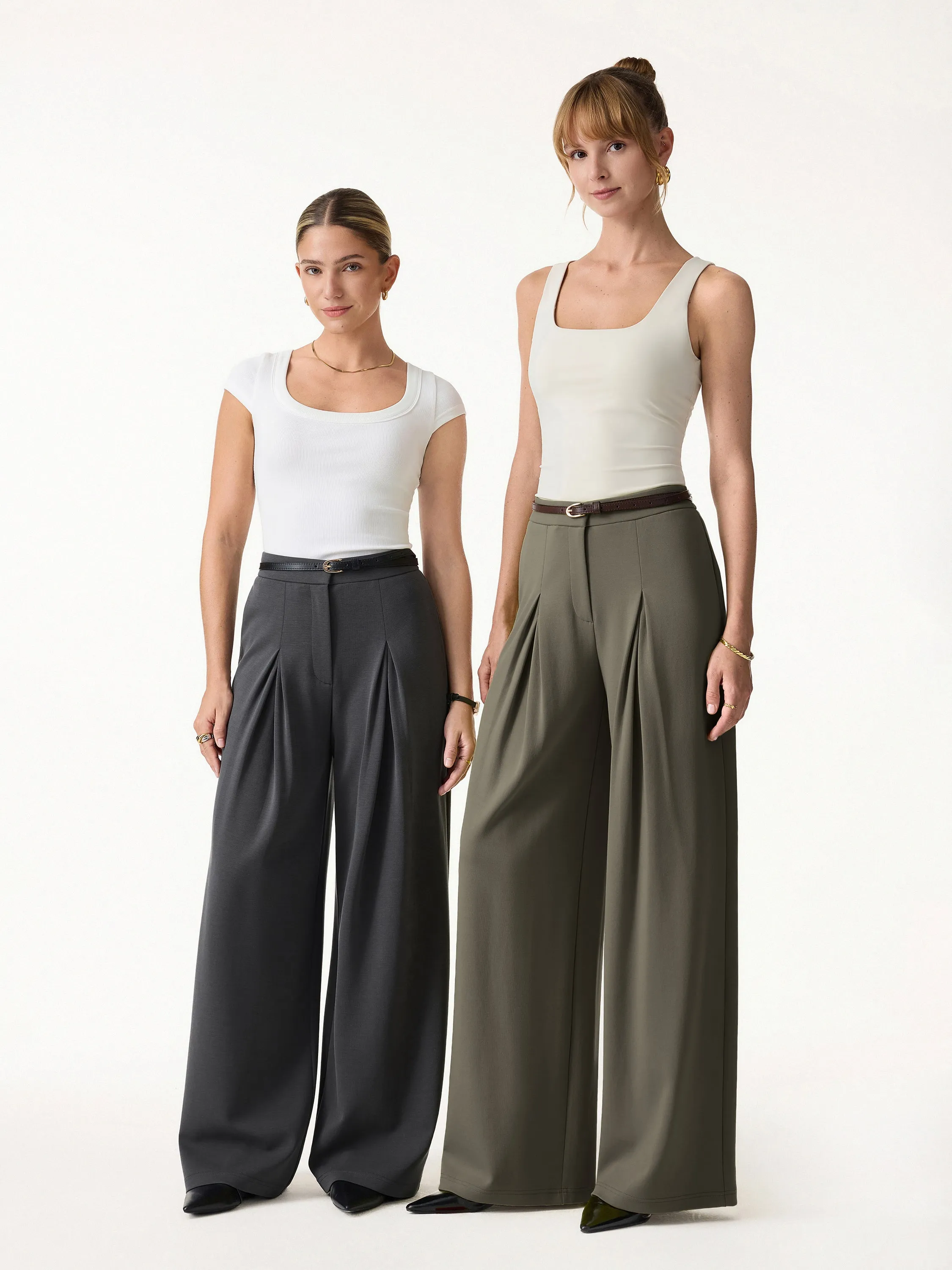 Modal Blend Drapey High Rise Wide Leg Pants sold by OGLmove product image thumbnail 2