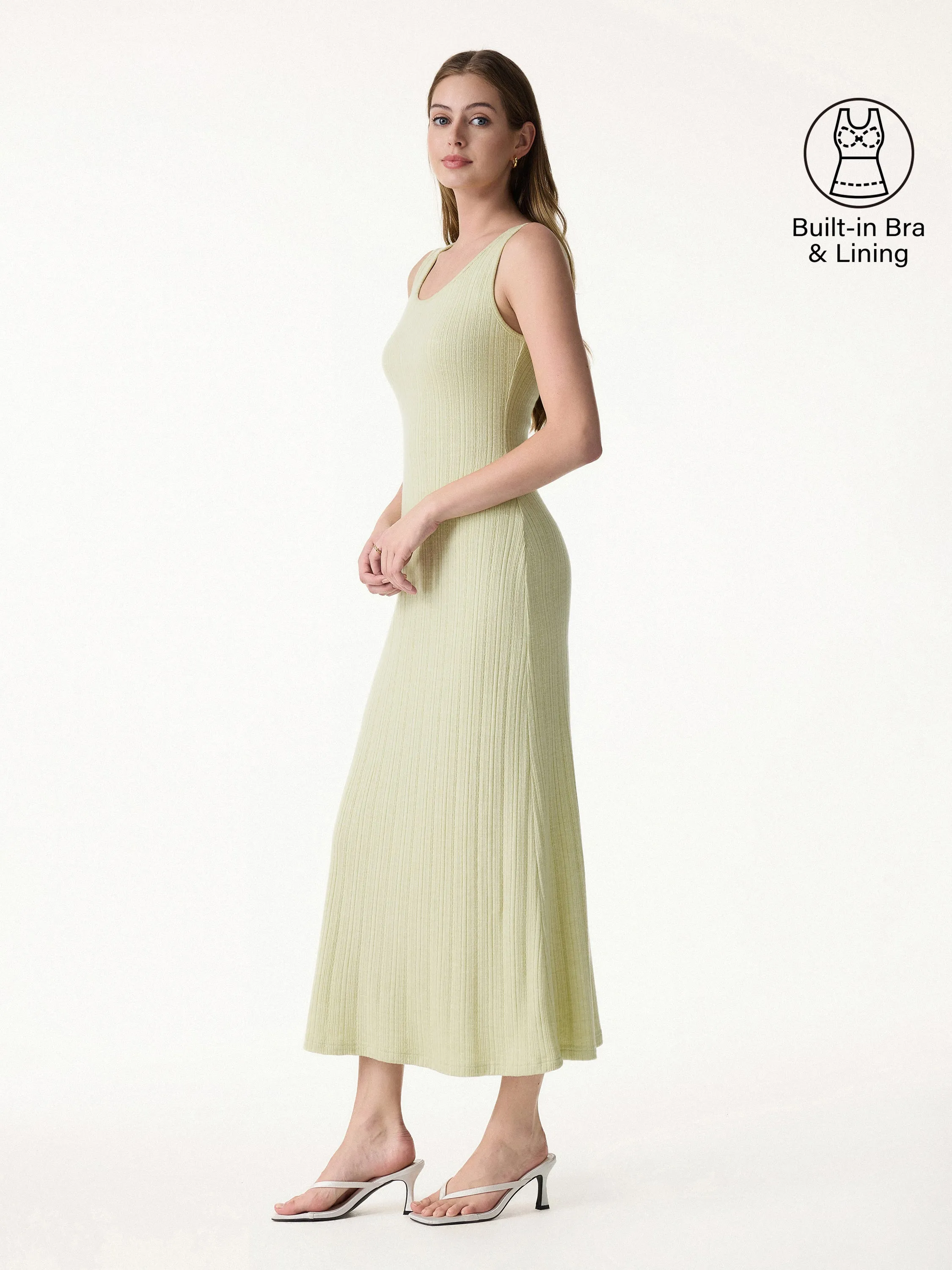 Pointelle U-Neck Maxi Bra Dress sold by OGLmove product image thumbnail 5