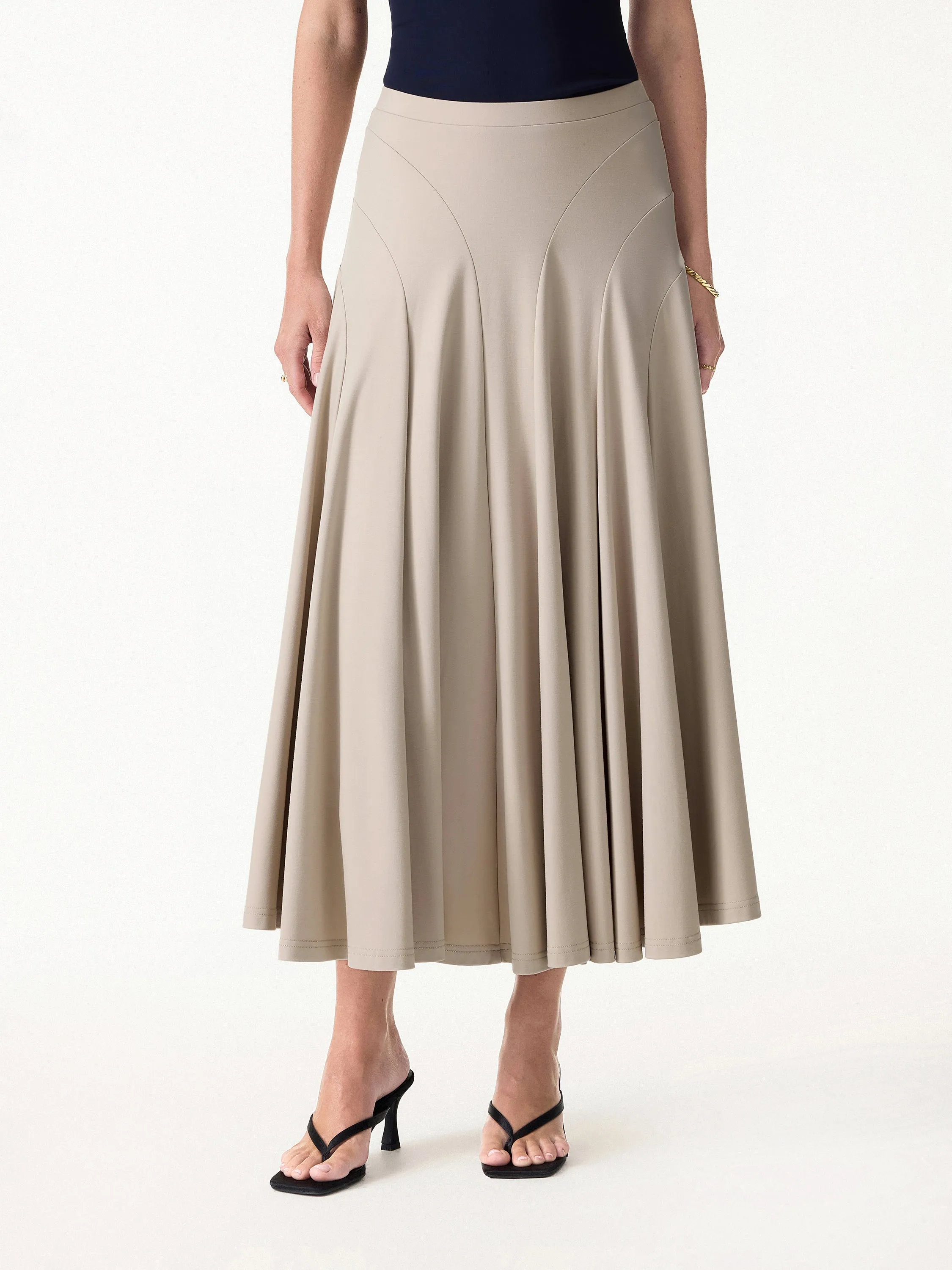 Flowy Drapey Mid Rise Midi Skirt sold by OGLmove product image thumbnail 5