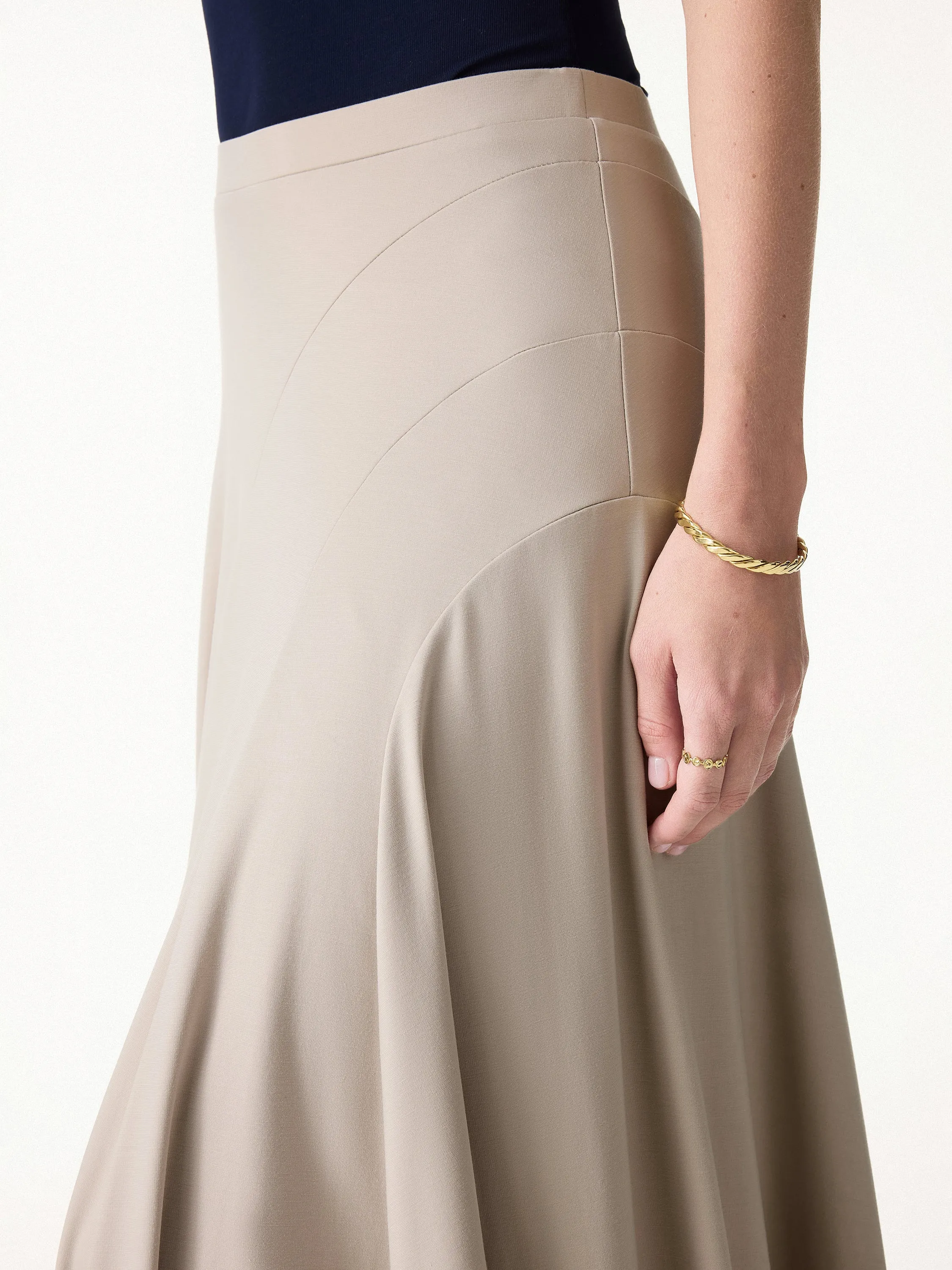 Flowy Drapey Mid Rise Midi Skirt sold by OGLmove product image thumbnail 4