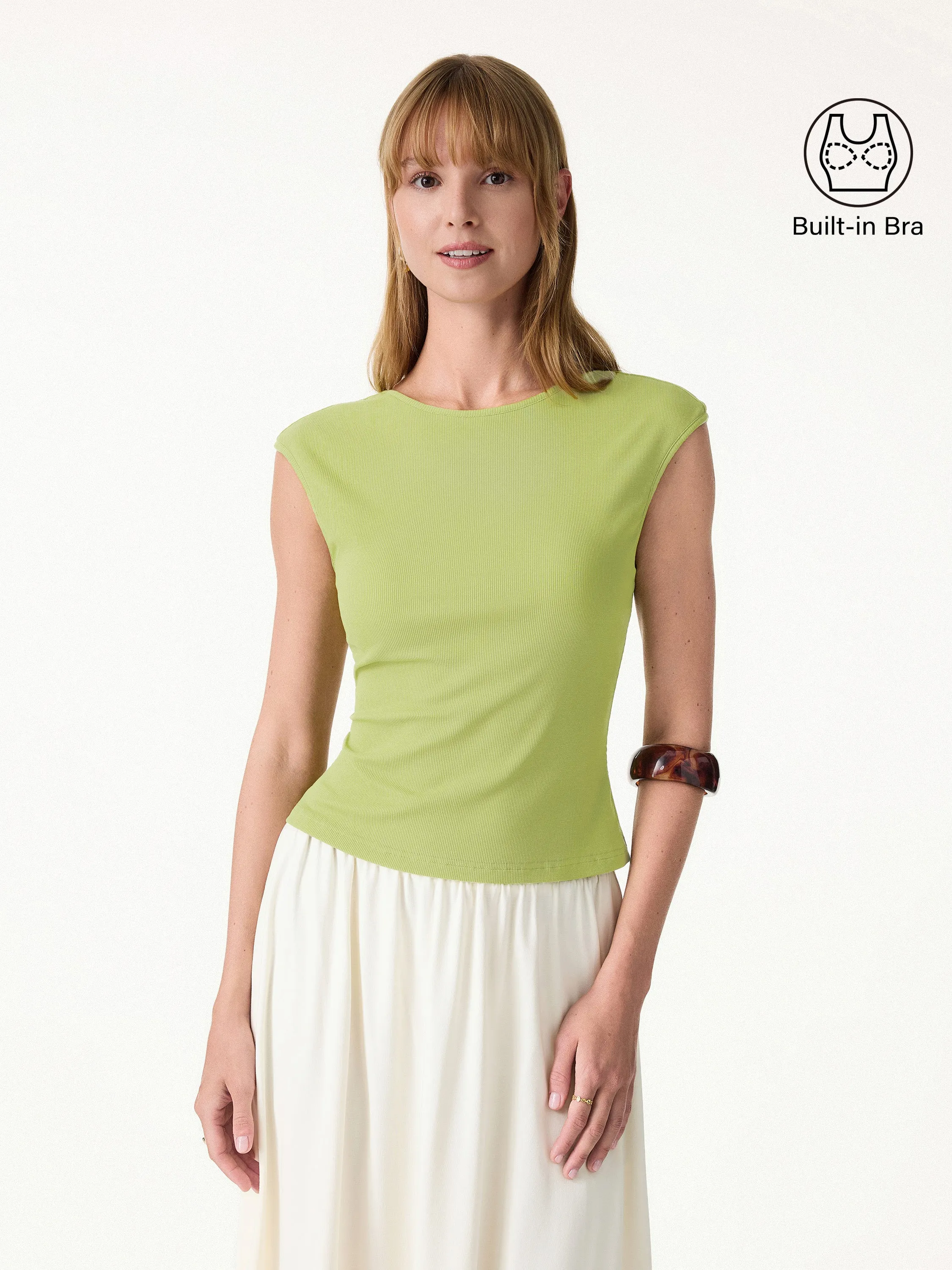 Sweat-Wicking Boatneck Open Back Bra Top sold by OGLmove