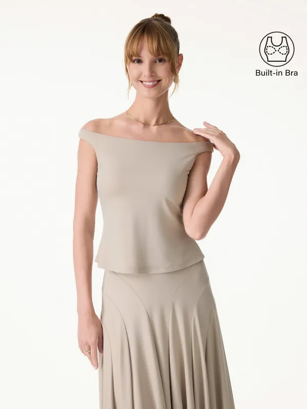 Non-Slip Off-Shoulder Slimming Bra Top made by OGLmove