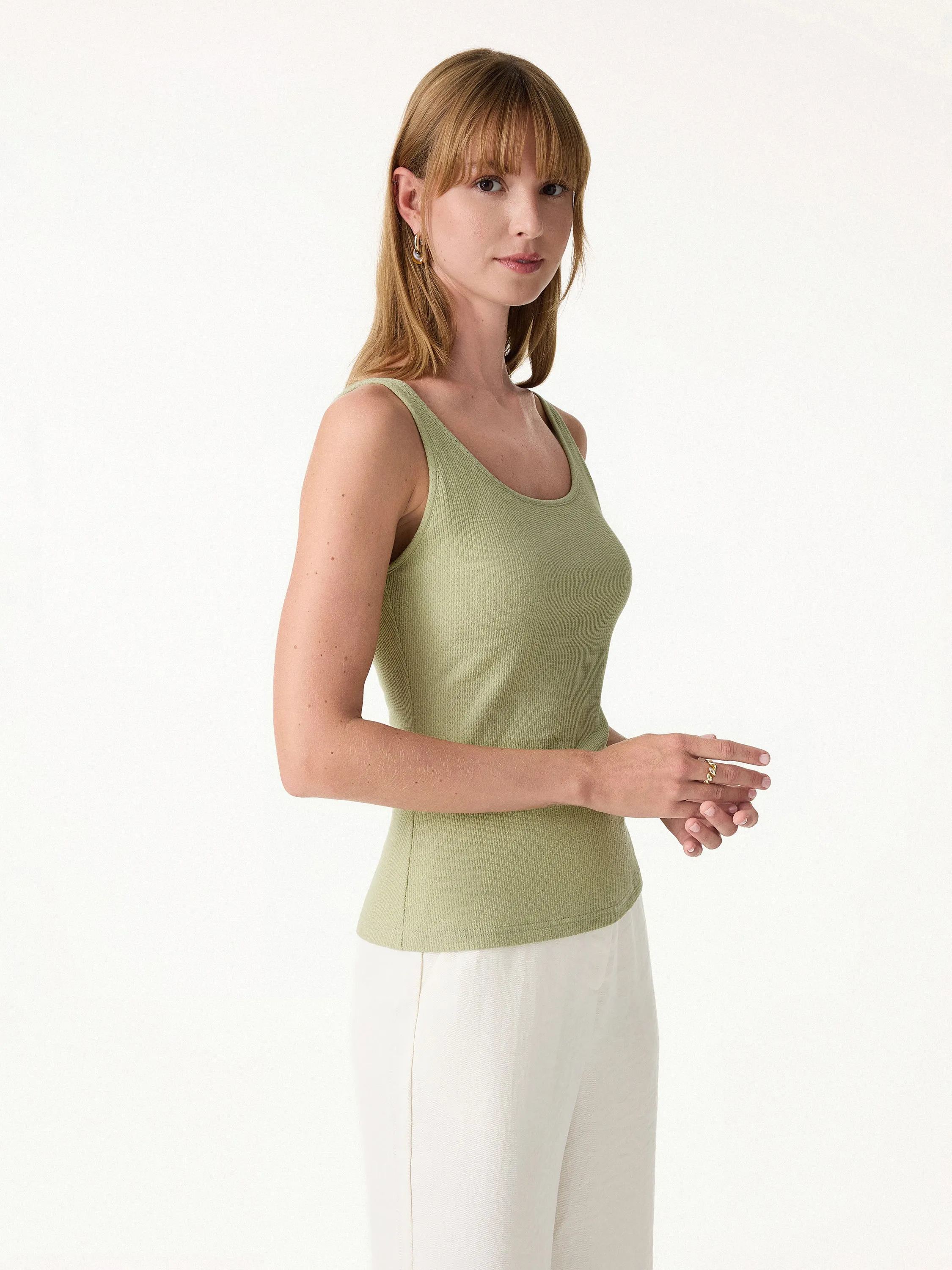Pointelle Essential U-Neck Bra Tank sold by OGLmove product image thumbnail 4