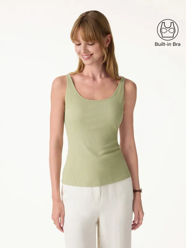 Pointelle Essential U-Neck Bra Tank made by OGLmove