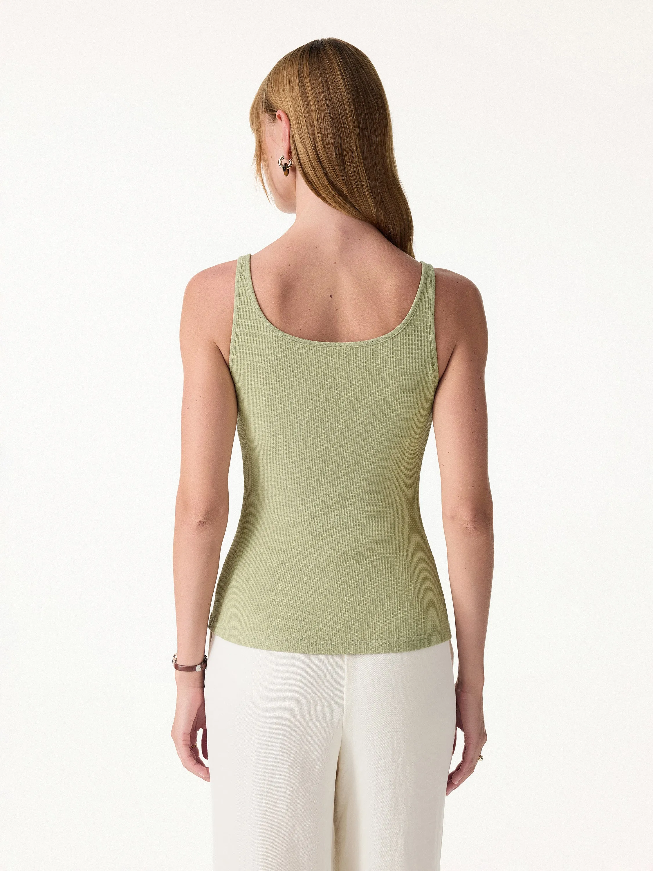 Pointelle Essential U-Neck Bra Tank sold by OGLmove product image thumbnail 5