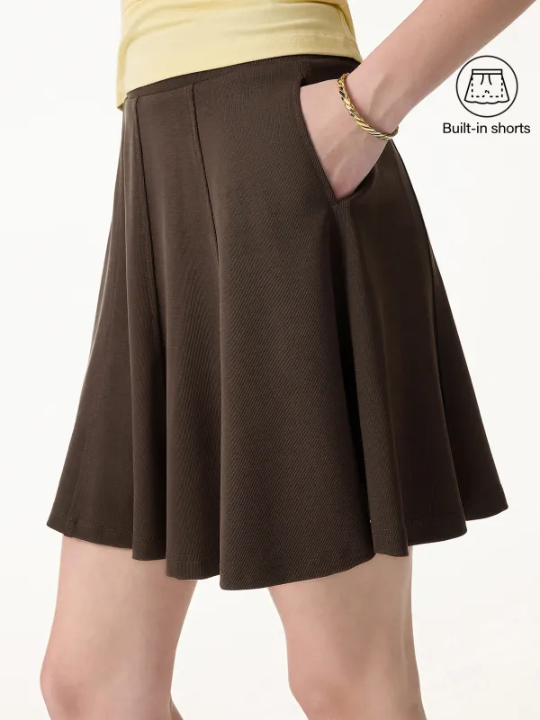 Sandwashed Mini Circle Flare Skort with Pockets made by OGLmove