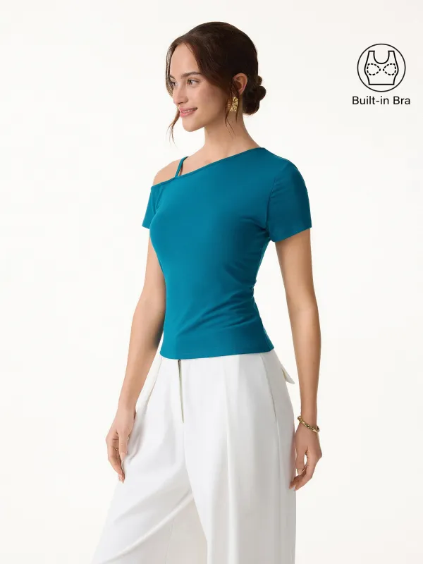 Cooling SkinKiss Asymmetrical Shoulder Bra Top made by OGLmove