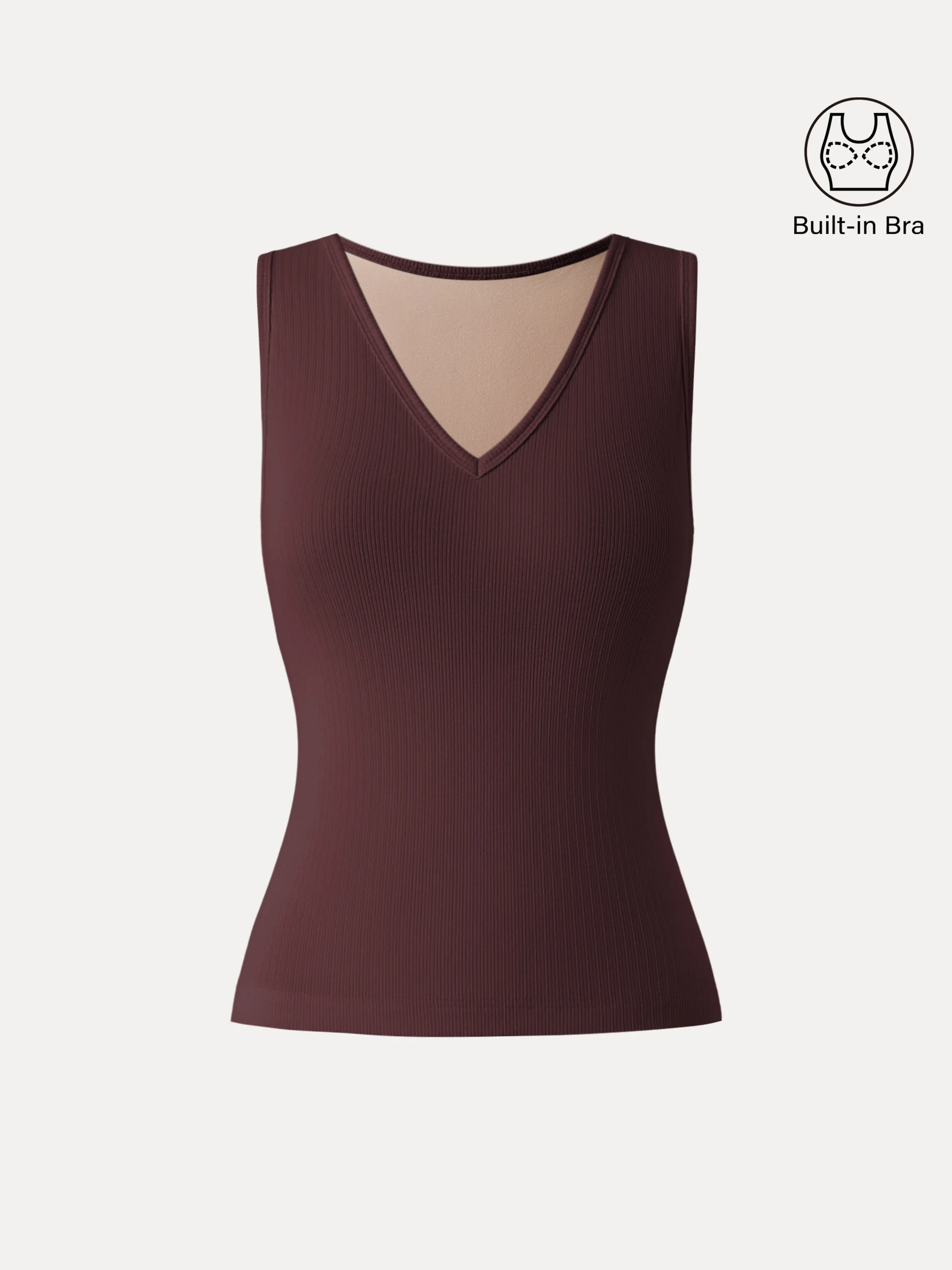 Pointelle V-neck Sleeveless Bra Tank sold by OGLmove product image thumbnail 2