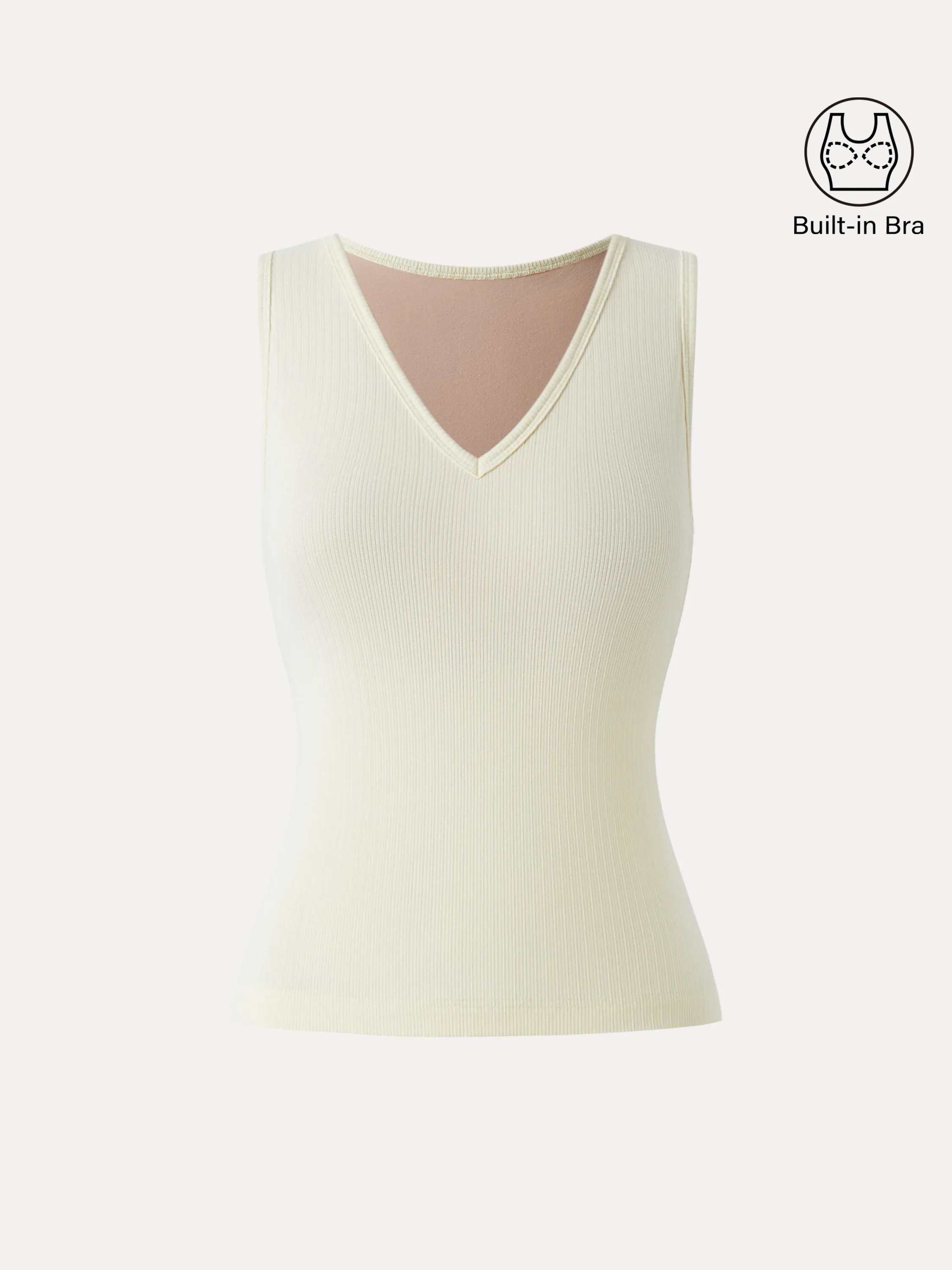 Pointelle V-neck Sleeveless Bra Tank sold by OGLmove product image thumbnail 4