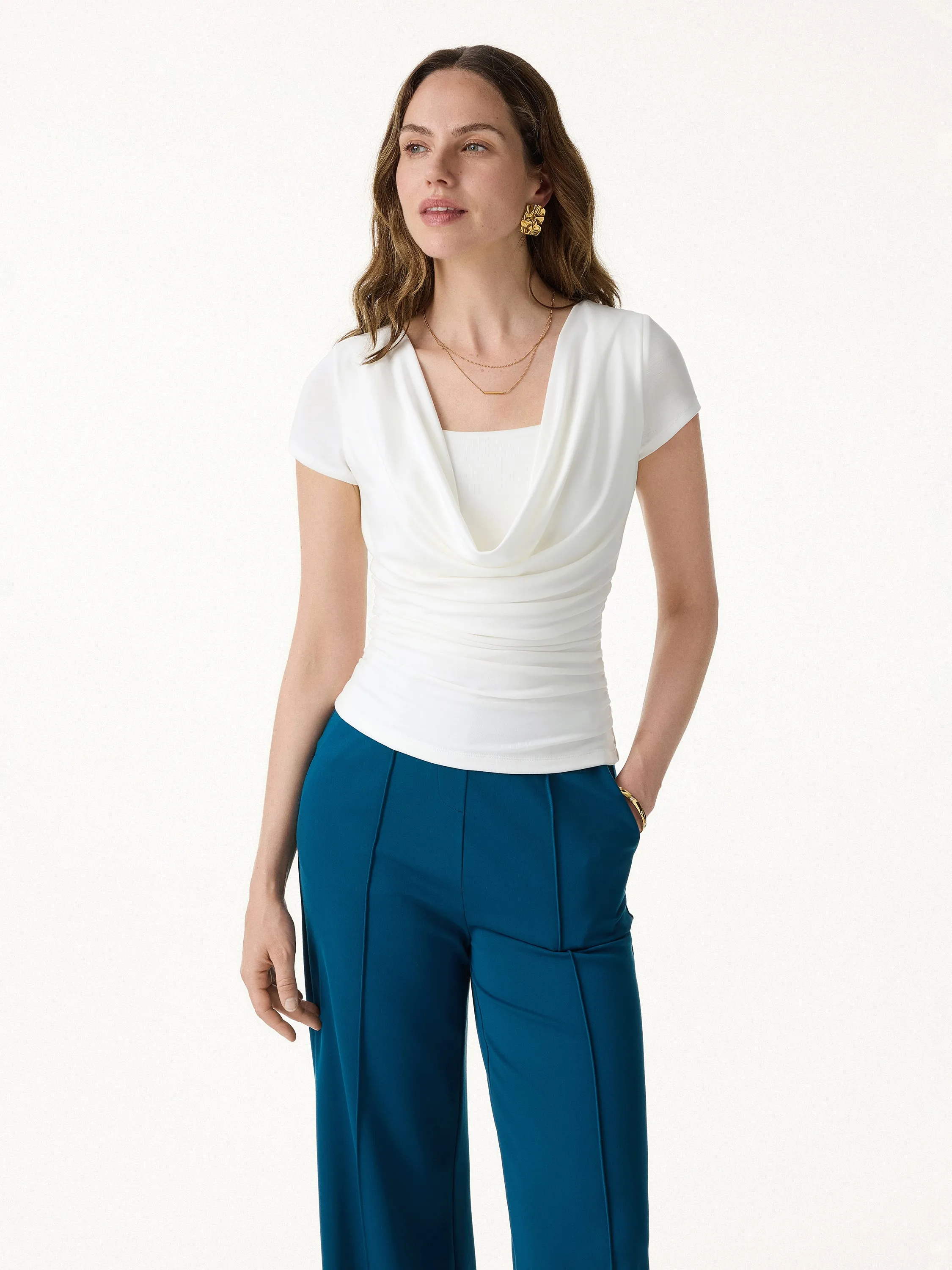 Smoothing Cowl Neck Ruched Bra Top sold by OGLmove product image thumbnail 4