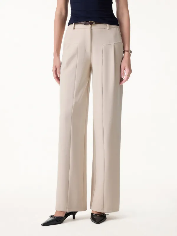 Stretch Cotton Mid Rise Wide Leg Trouser made by OGLmove