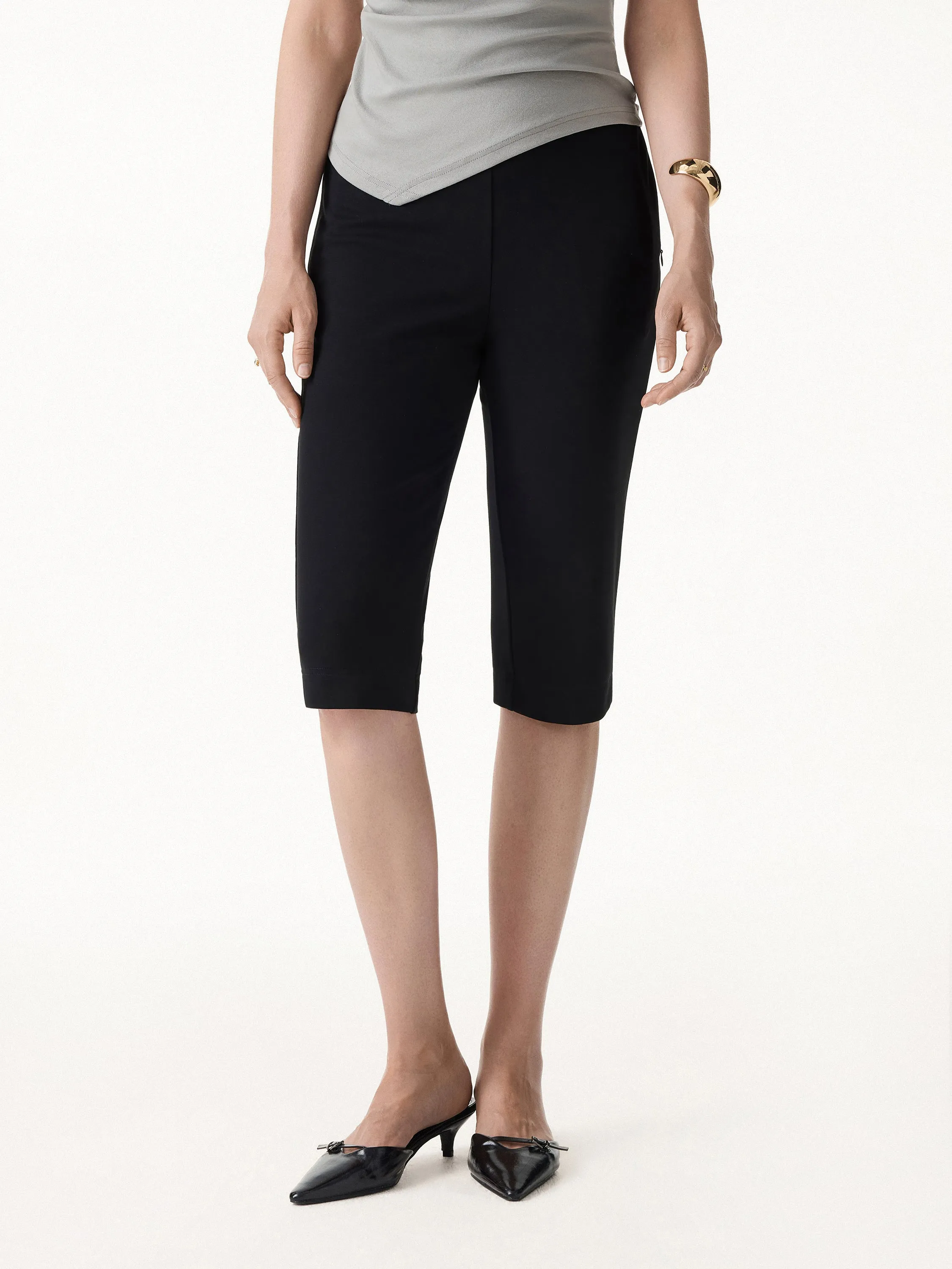 Stretch Ponte Chic Capri Pants with Pockets sold by OGLmove product image thumbnail 5
