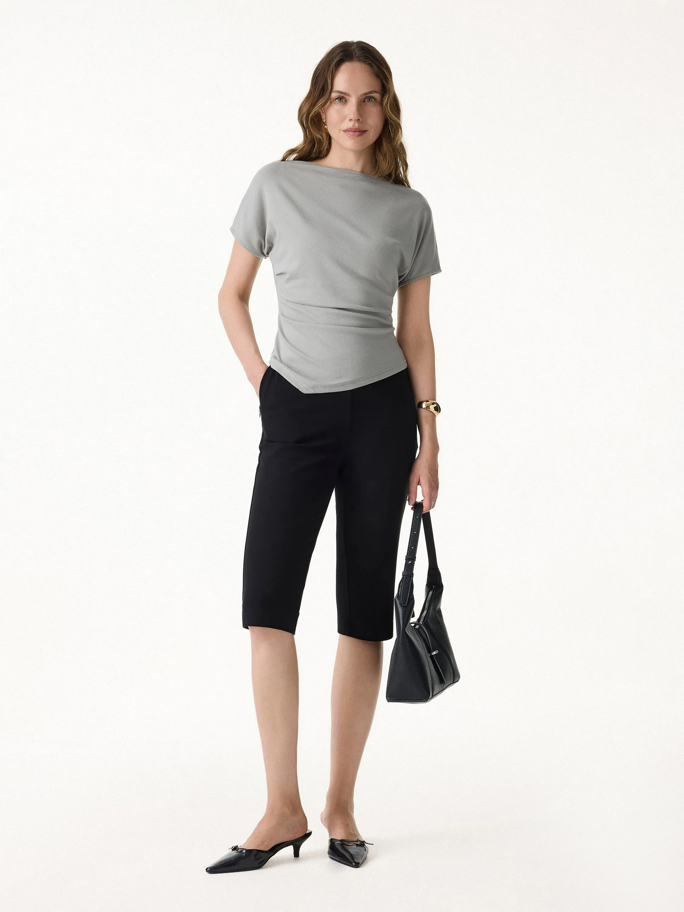 Stretch Ponte Chic Capri Pants with Pockets sold by OGLmove product image thumbnail 4