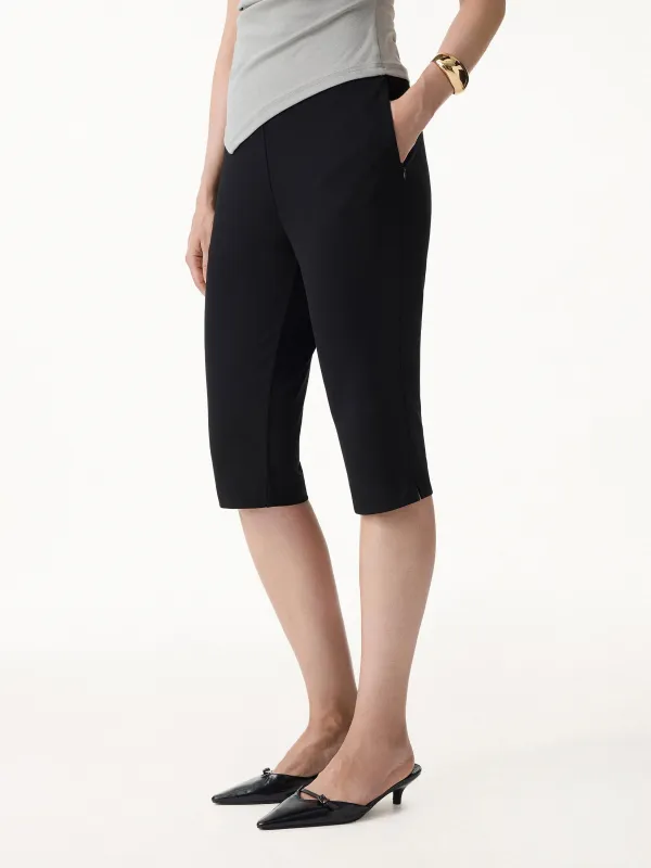 Stretch Ponte Chic Capri Pants with Pockets made by OGLmove